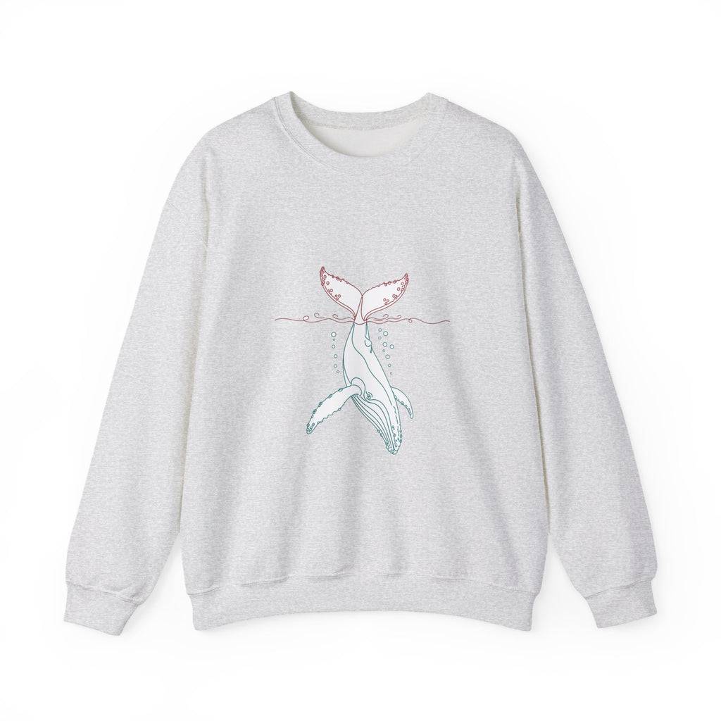 Matching Couple Sweatshirt - Eagle & Whale Matching Couple Crewneck Sweatshirt Minimalist Art His Hers Valentine Gift - Design B