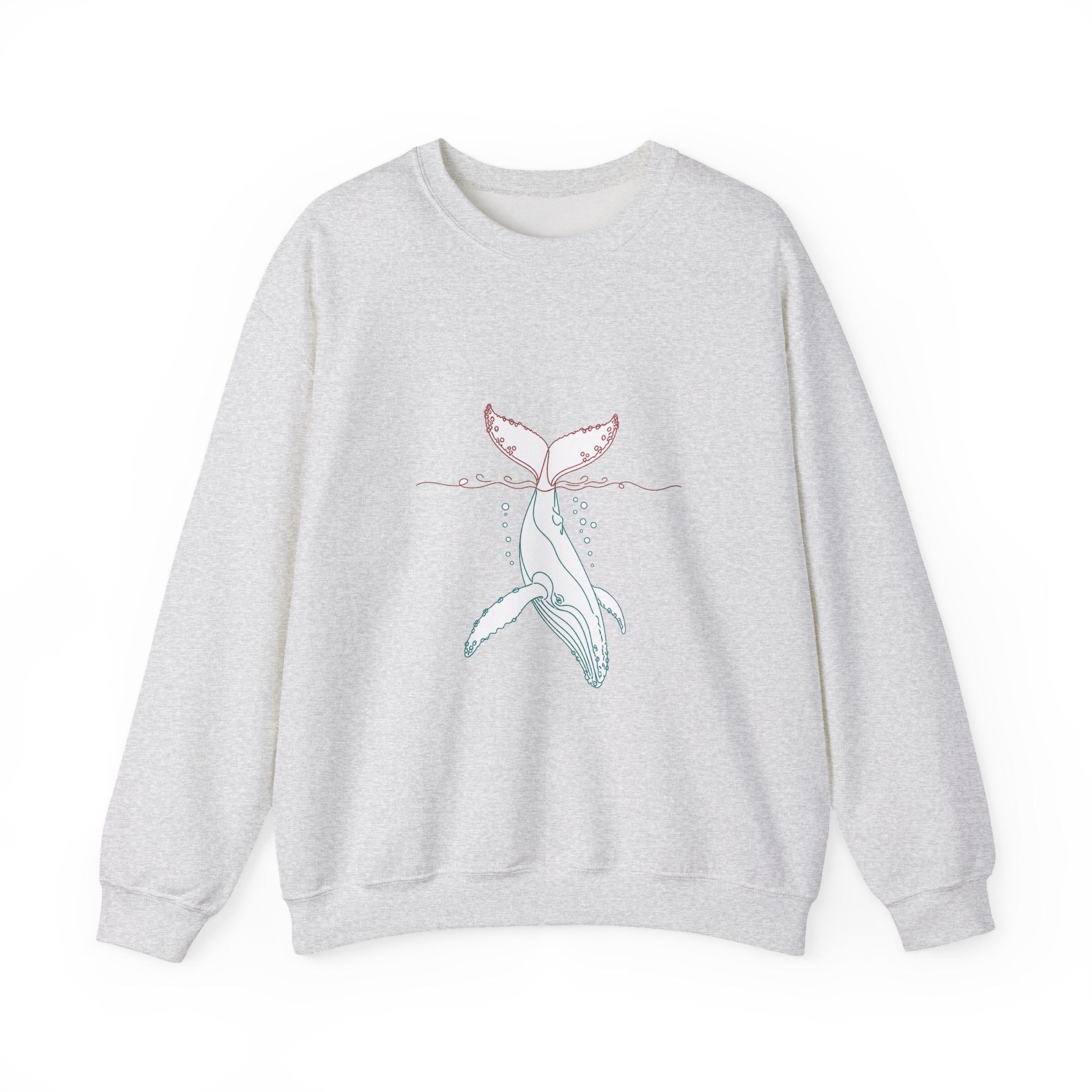 Matching Couple Sweatshirt - Eagle & Whale Matching Couple Crewneck Sweatshirt Minimalist Art His Hers Valentine Gift - Design B