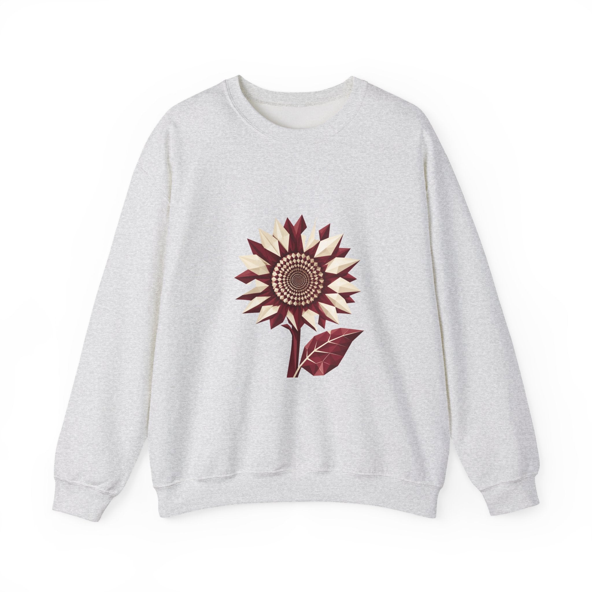 Matching Couple Sweatshirt - Sunflower & Moonflower Matching Couple Premium Fleece Sweatshirt Geometric Art His Hers Love Gift - Design A