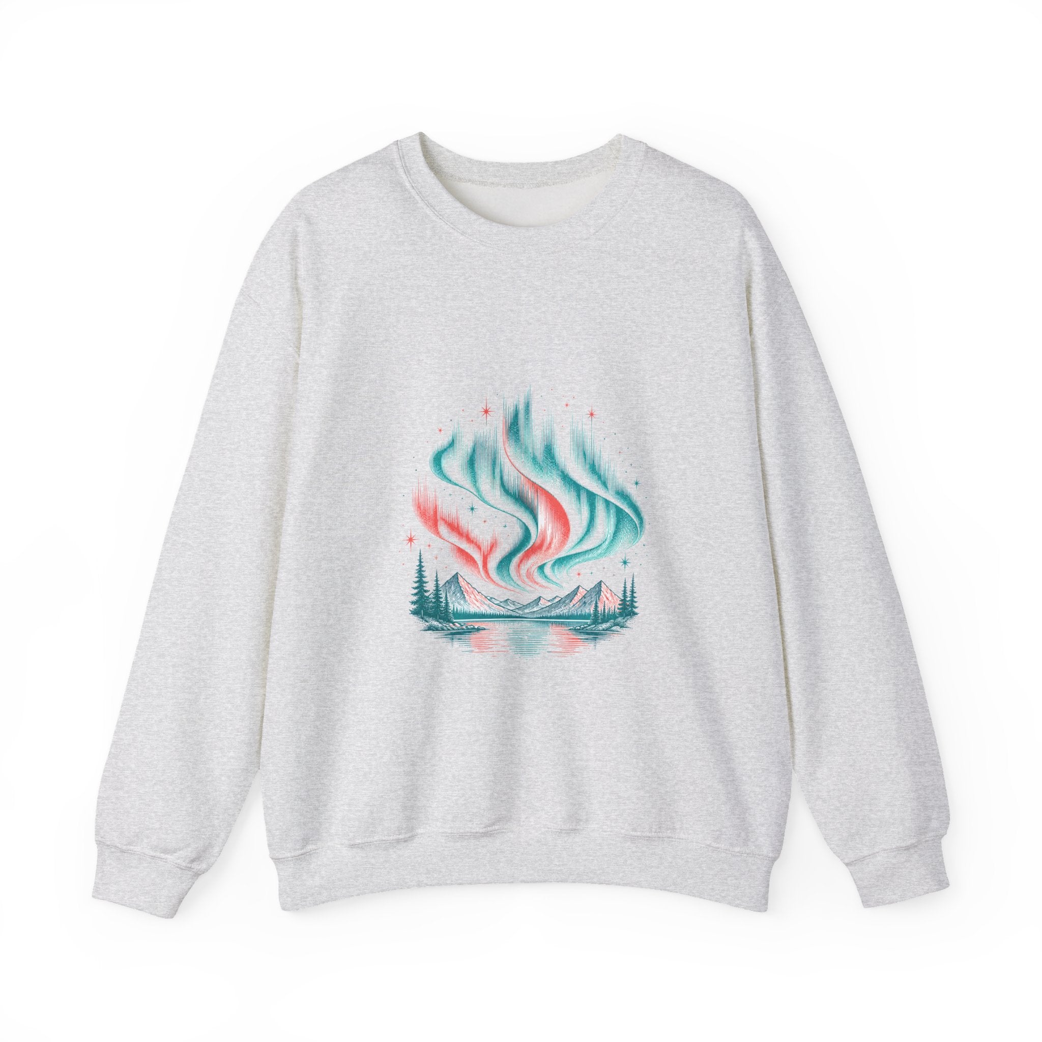 Matching Couple Sweatshirt - Aurora & Southern Cross Matching Couple Comfort Colors Crew Hand-Drawn Art His Hers Anniversary Gift - Design A