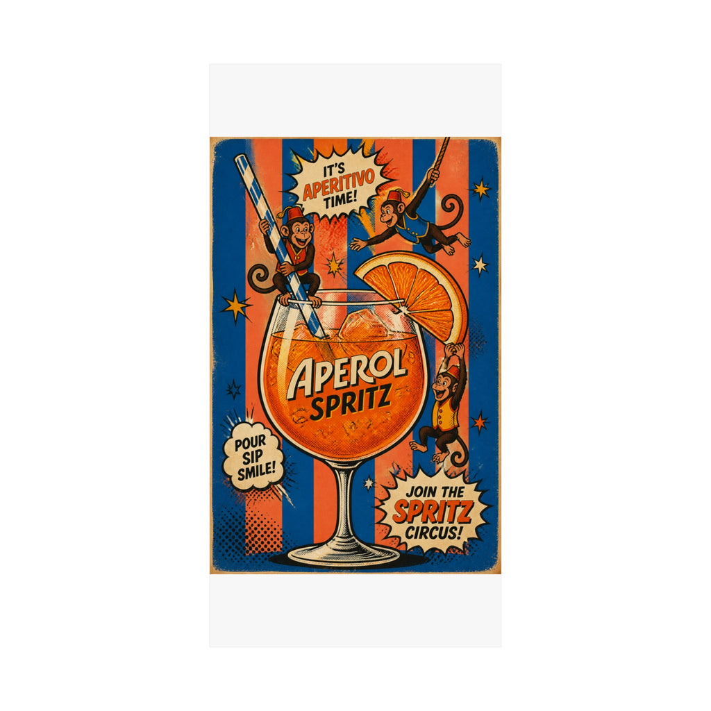 Aperol Spritz Monkeys Wall Art Poster 18×24 Pop Art Living Room Decor Maximalist Print