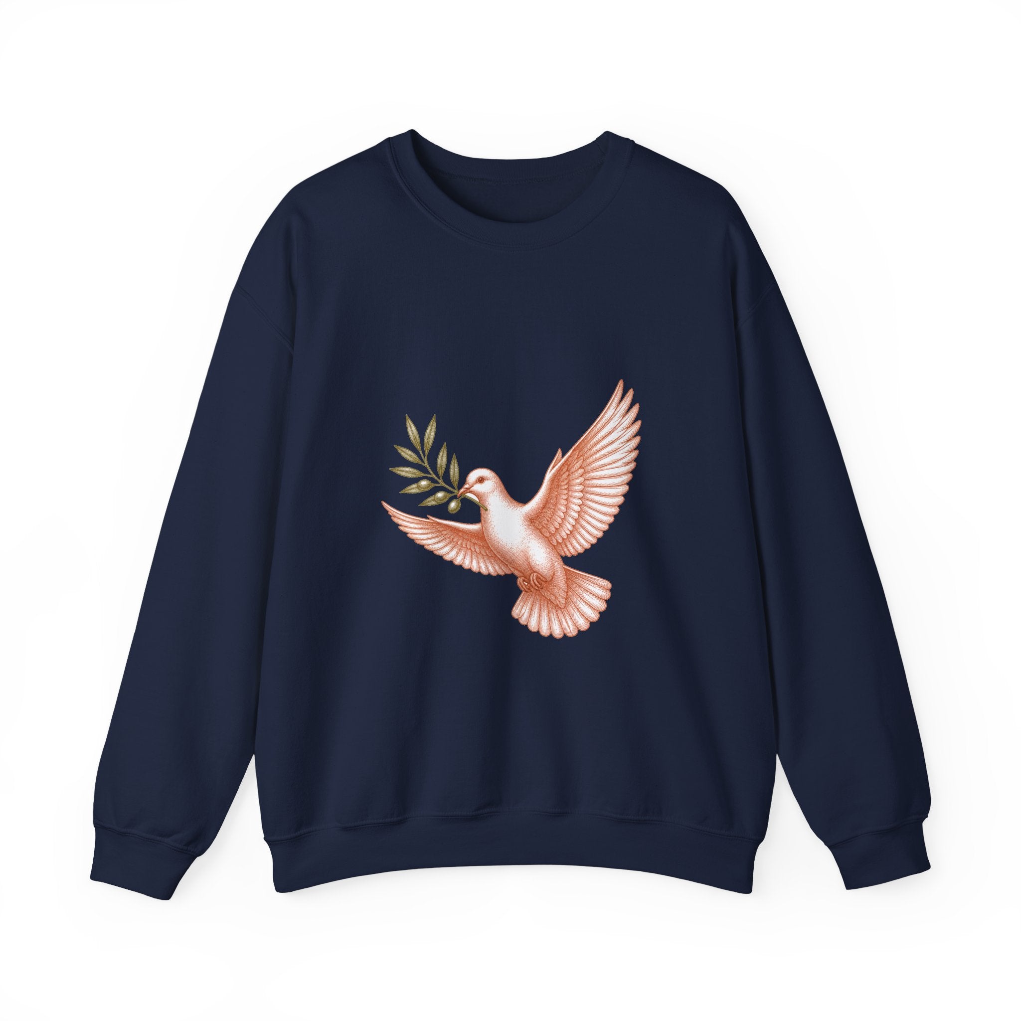 Matching Couple Sweatshirt - Wolf & Dove Matching Couple Crewneck Sweatshirt Vintage Art His Hers Wedding Gift - Design B