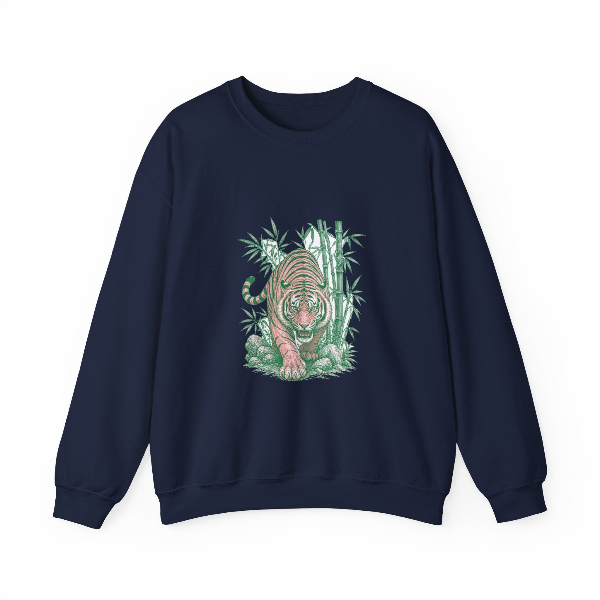 Matching Couple Sweatshirt - Tiger & Crane Matching Couple Comfort Colors Crew Vintage Art His Hers Honeymoon Gift - Design A