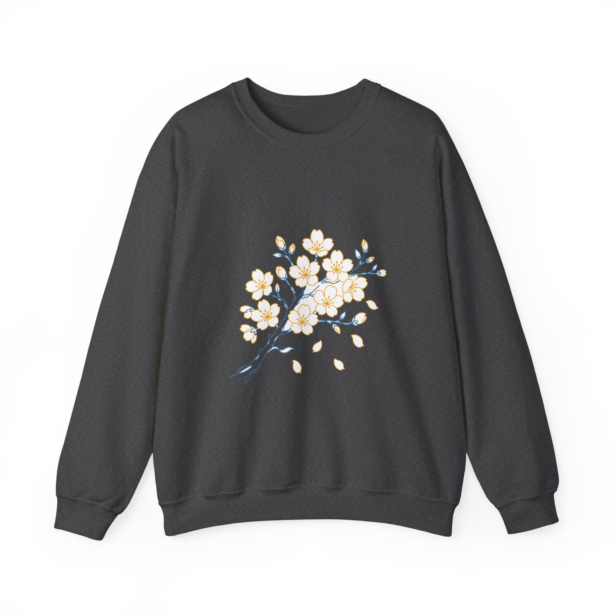 Matching Couple Sweatshirt - Cherry Blossom & Maple Leaf Matching Couple Comfort Colors Crew Minimalist Art His Hers Christmas Gift - Design A