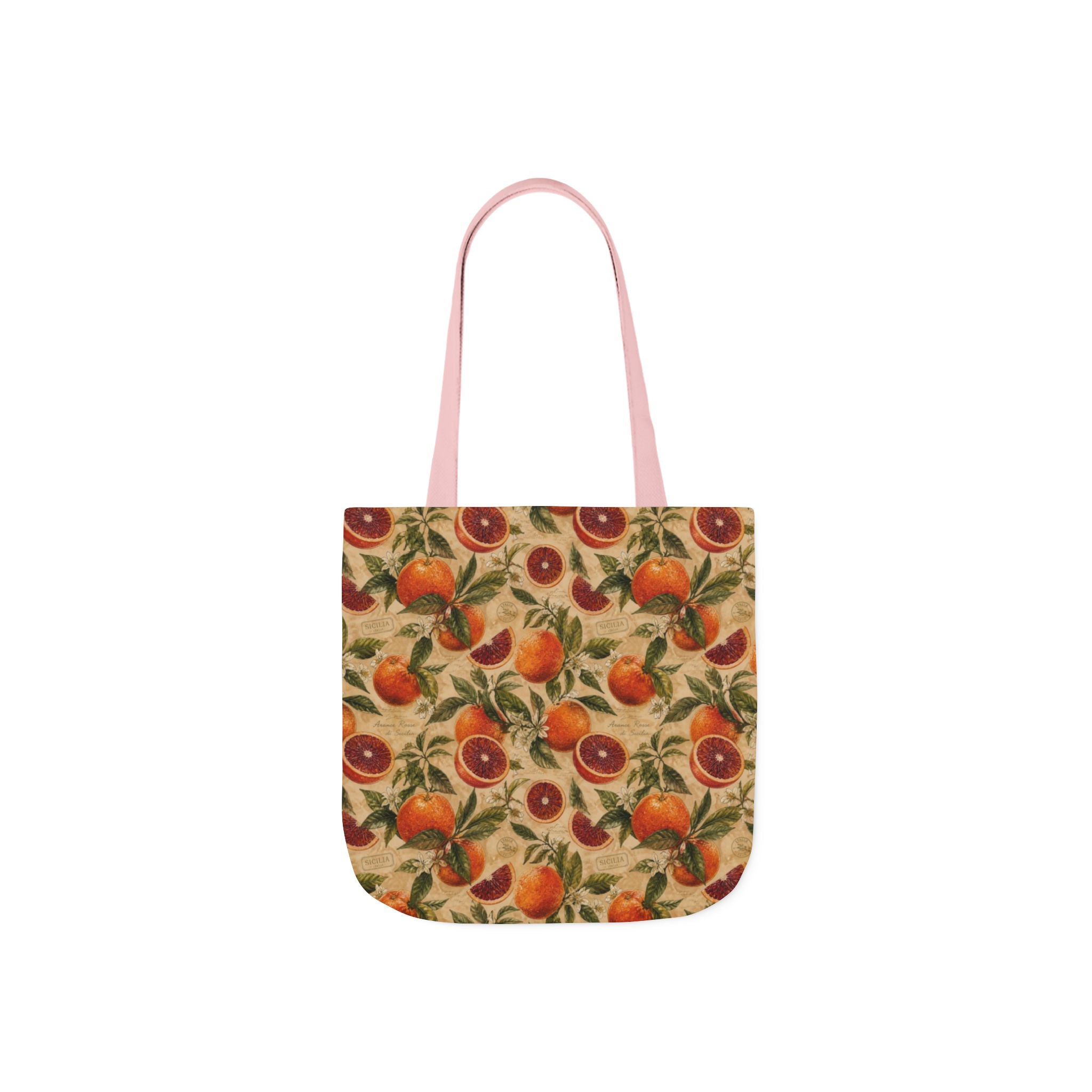 Blood Oranges Canvas Tote Bag Mediterranean Kitchen Watercolor Design Italian Cottagecore Gift