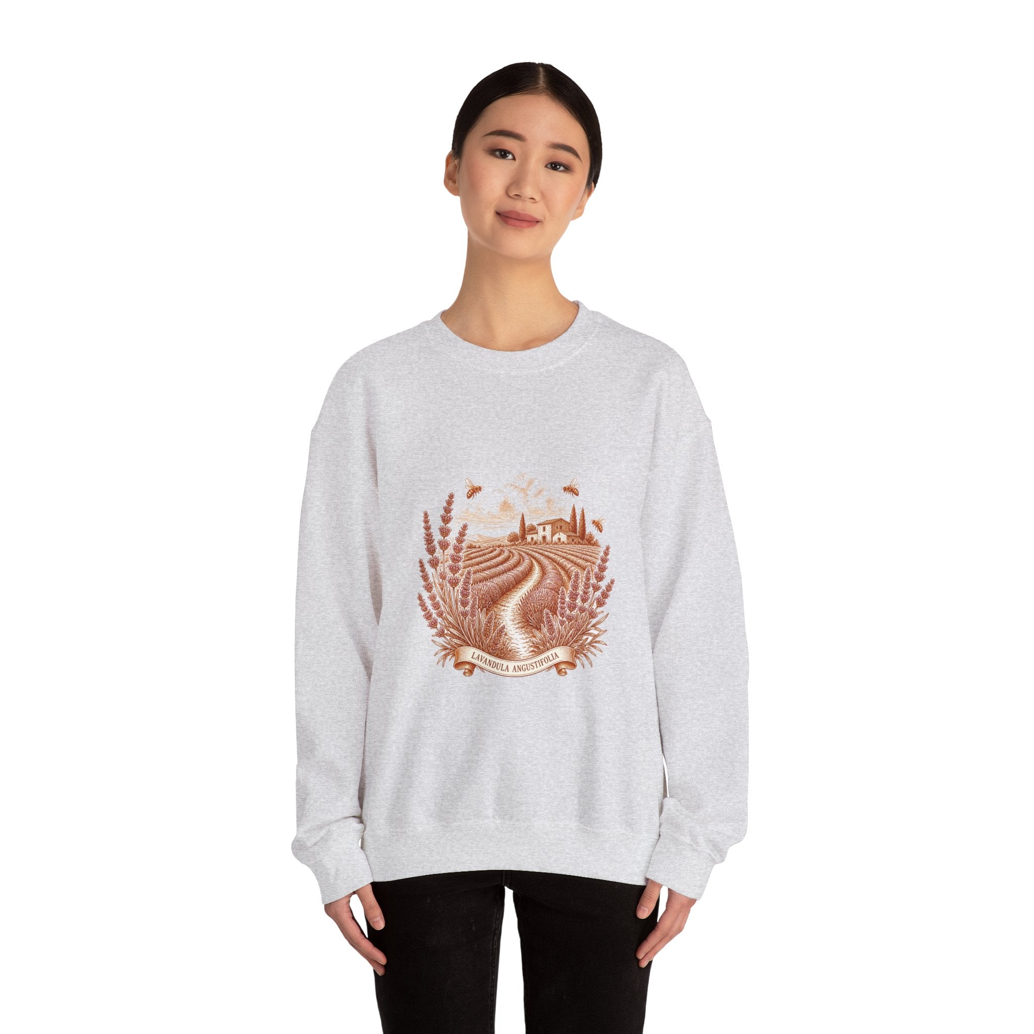 Matching Couple Sweatshirt - Lavender Fields & Canyon Matching Couple Premium Fleece Sweatshirt Vintage Art His Hers Honeymoon Gift - Design A