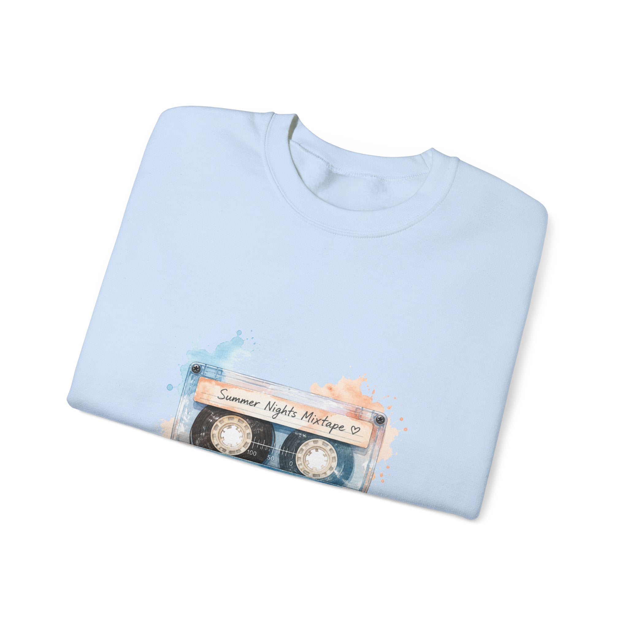 Matching Couple Sweatshirt - Vinyl & Cassette Matching Couple Comfort Colors Crew Watercolor Art His Hers Birthday Gift - Design B