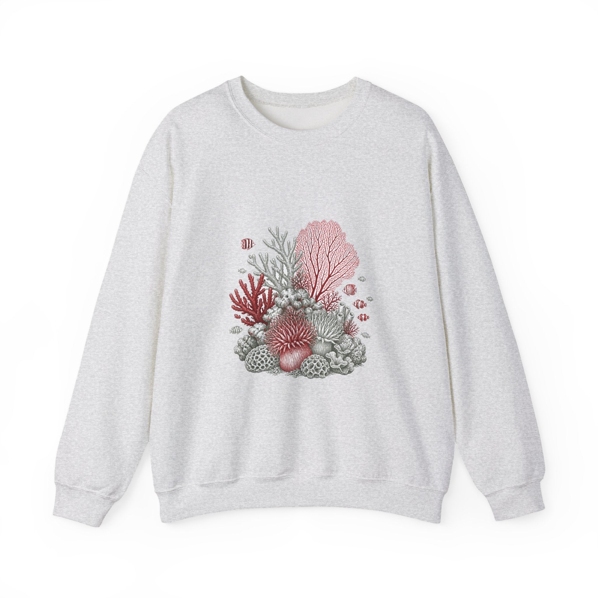 Matching Couple Sweatshirt - Coral Reef & Deep Sea Matching Couple Comfort Colors Crew Hand-Drawn Art His Hers Anniversary Gift - Design A