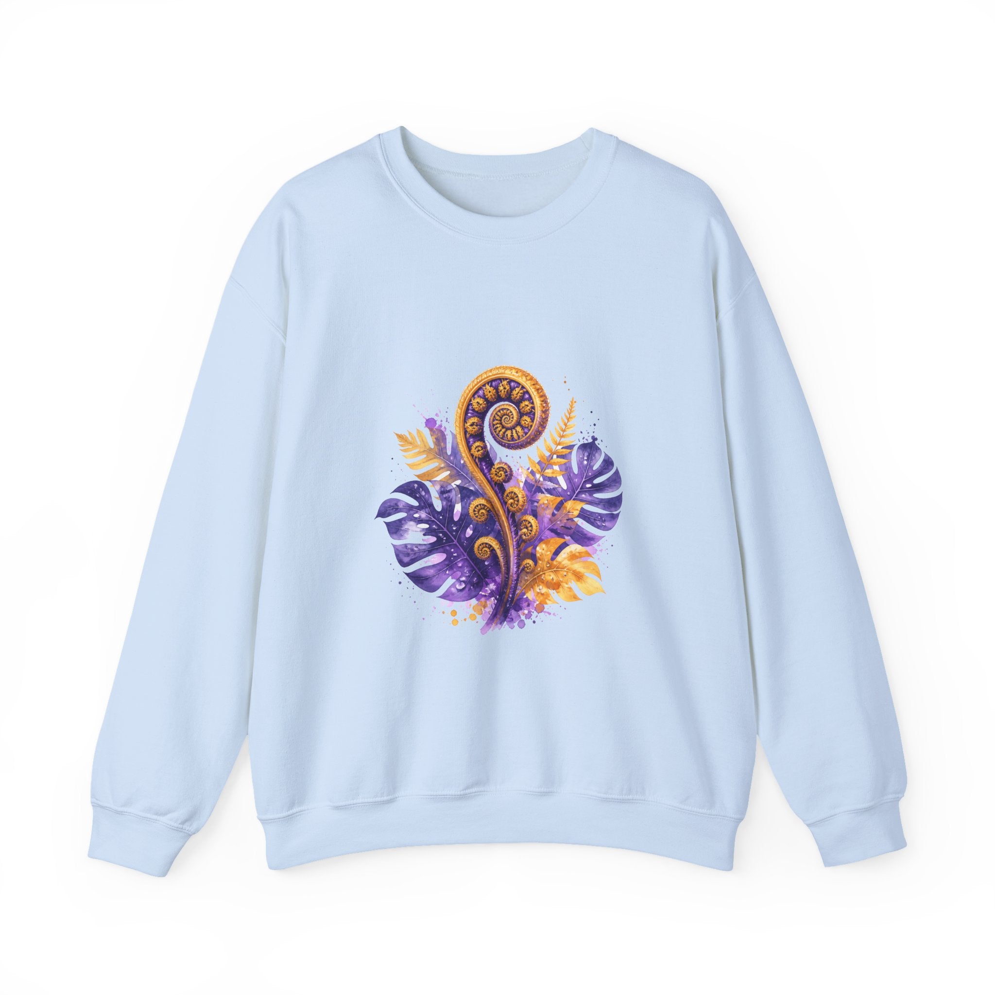 Matching Couple Sweatshirt - Desert & Rainforest Matching Couple Crewneck Sweatshirt Watercolor Art His Hers Engagement Gift - Design B
