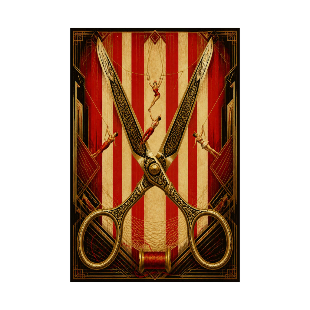 Giant Scissors Trapeze Wall Art Poster 18×24 Art Deco Entryway Decor Maximalist Print