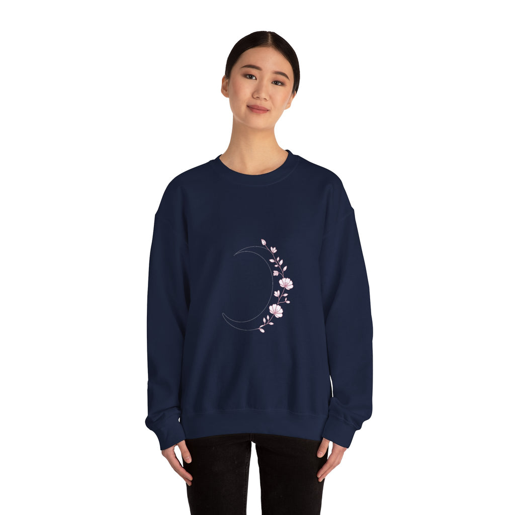 Matching Couple Sweatshirt - Waxing & Waning Moon Matching Couple Comfort Colors Crew Minimalist Art His Hers Christmas Gift - Design A