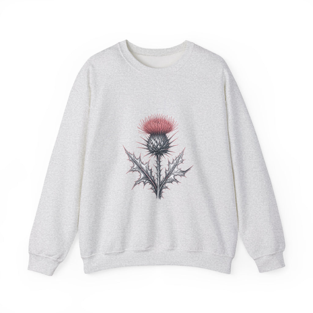 Matching Couple Sweatshirt - Lavender & Thistle Matching Couple Premium Fleece Sweatshirt Hand-Drawn Art His Hers Anniversary Gift - Design B