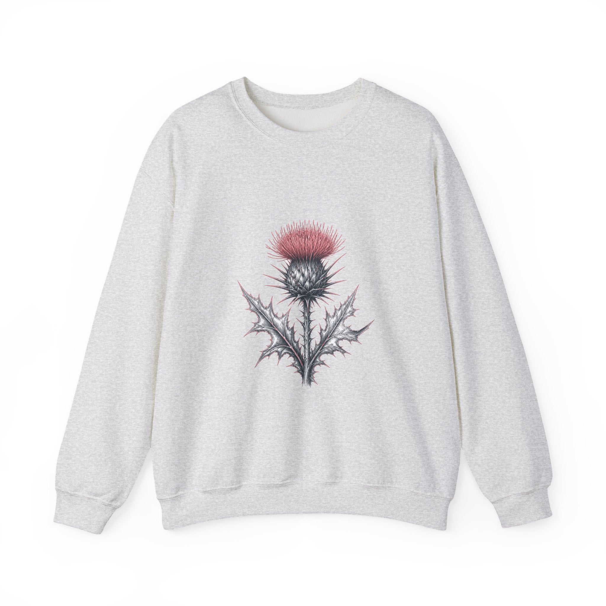 Matching Couple Sweatshirt - Lavender & Thistle Matching Couple Premium Fleece Sweatshirt Hand-Drawn Art His Hers Anniversary Gift - Design B