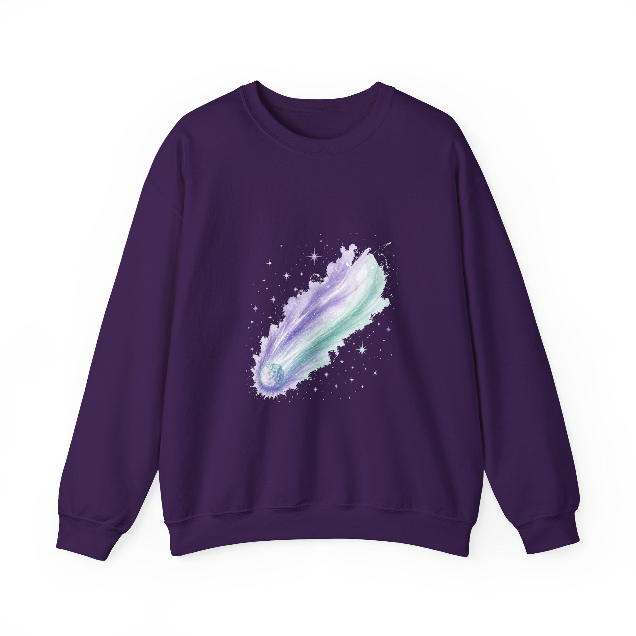 Matching Couple Sweatshirt - Comet & Asteroid Matching Couple Premium Fleece Sweatshirt Watercolor Art His Hers Birthday Gift - Design A