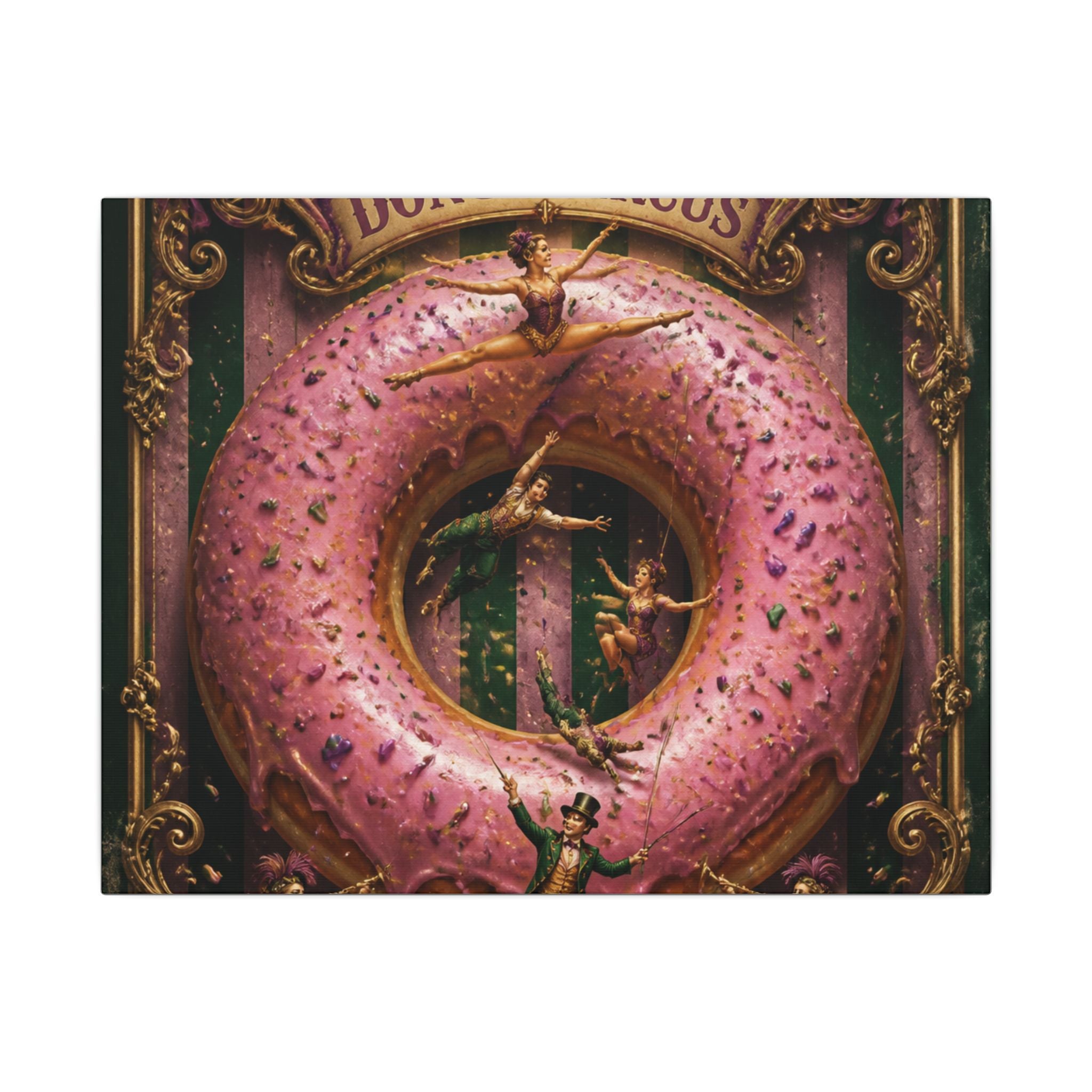 Donut Circus Ring Wall Art Canvas 16×20 Baroque Home Office Decor Maximalist Print