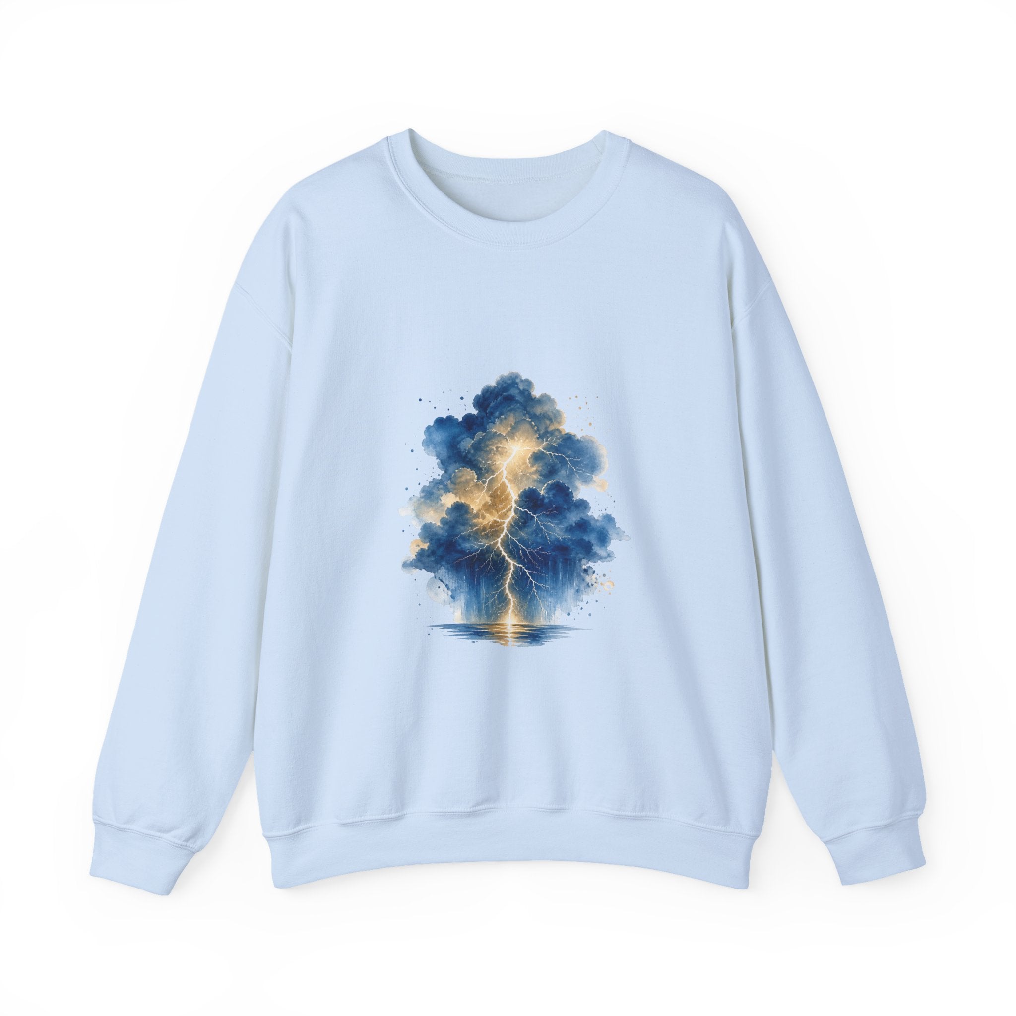 Matching Couple Sweatshirt - Storm & Rainbow Matching Couple Comfort Colors Crew Watercolor Art His Hers Birthday Gift - Design A