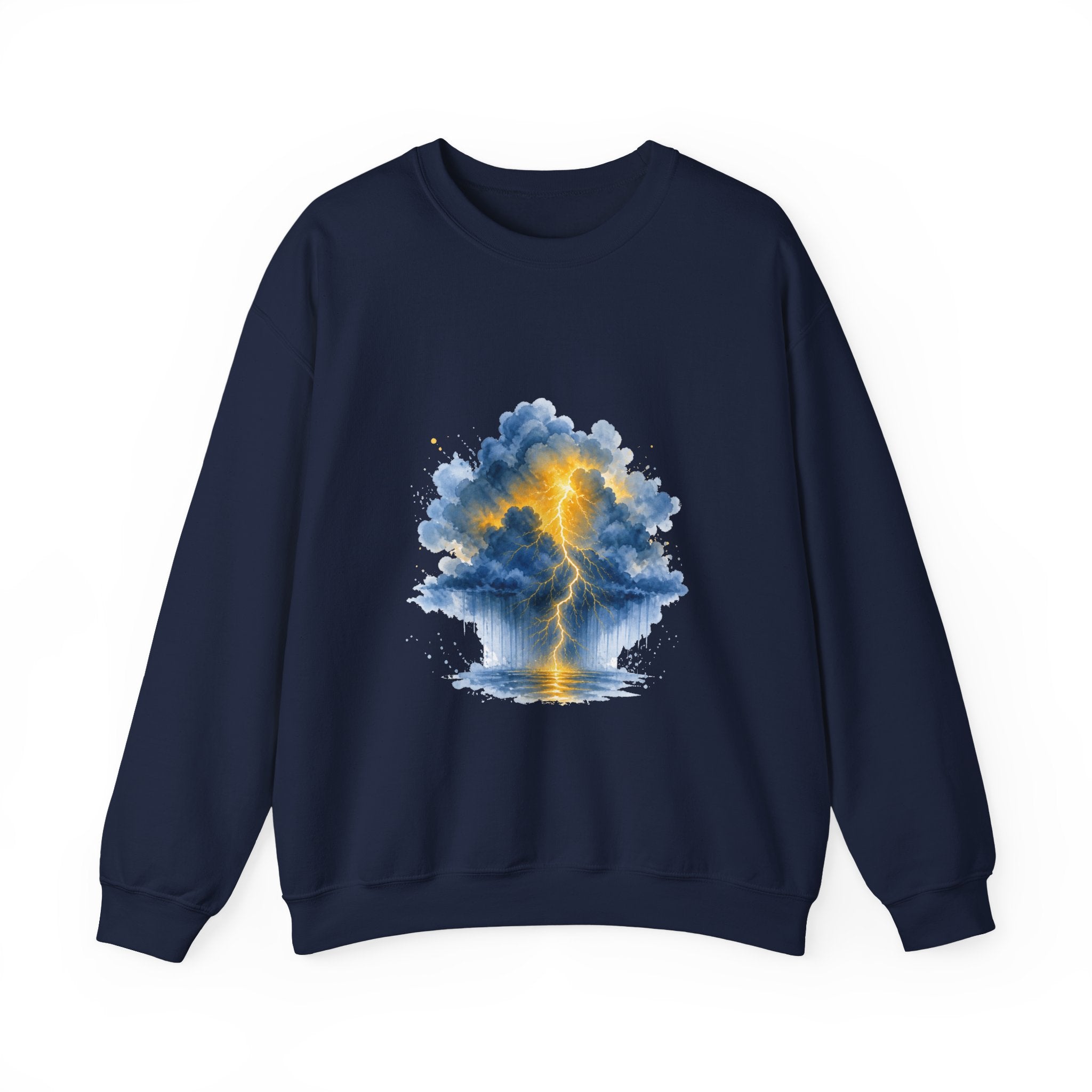 Matching Couple Sweatshirt - Storm & Rainbow Matching Couple Premium Fleece Sweatshirt Watercolor Art His Hers Birthday Gift - Design A