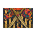 Giant Scissors Trapeze Wall Art Canvas 16×20 Psychedelic Cafe Decor Maximalist Print
