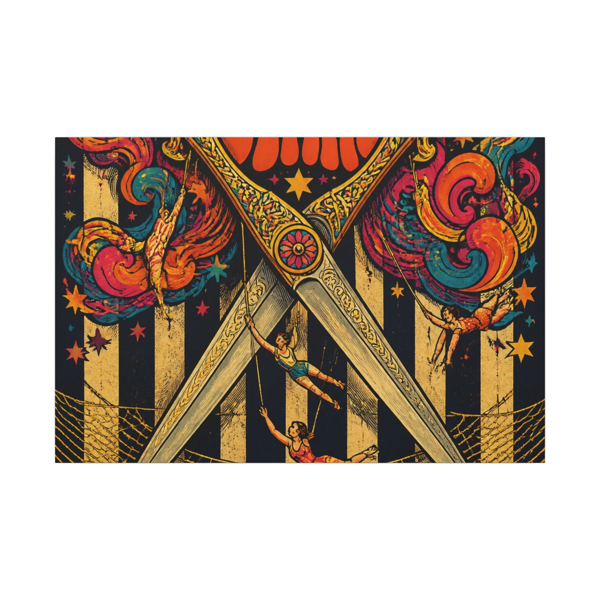 Giant Scissors Trapeze Wall Art Canvas 16×20 Psychedelic Cafe Decor Maximalist Print