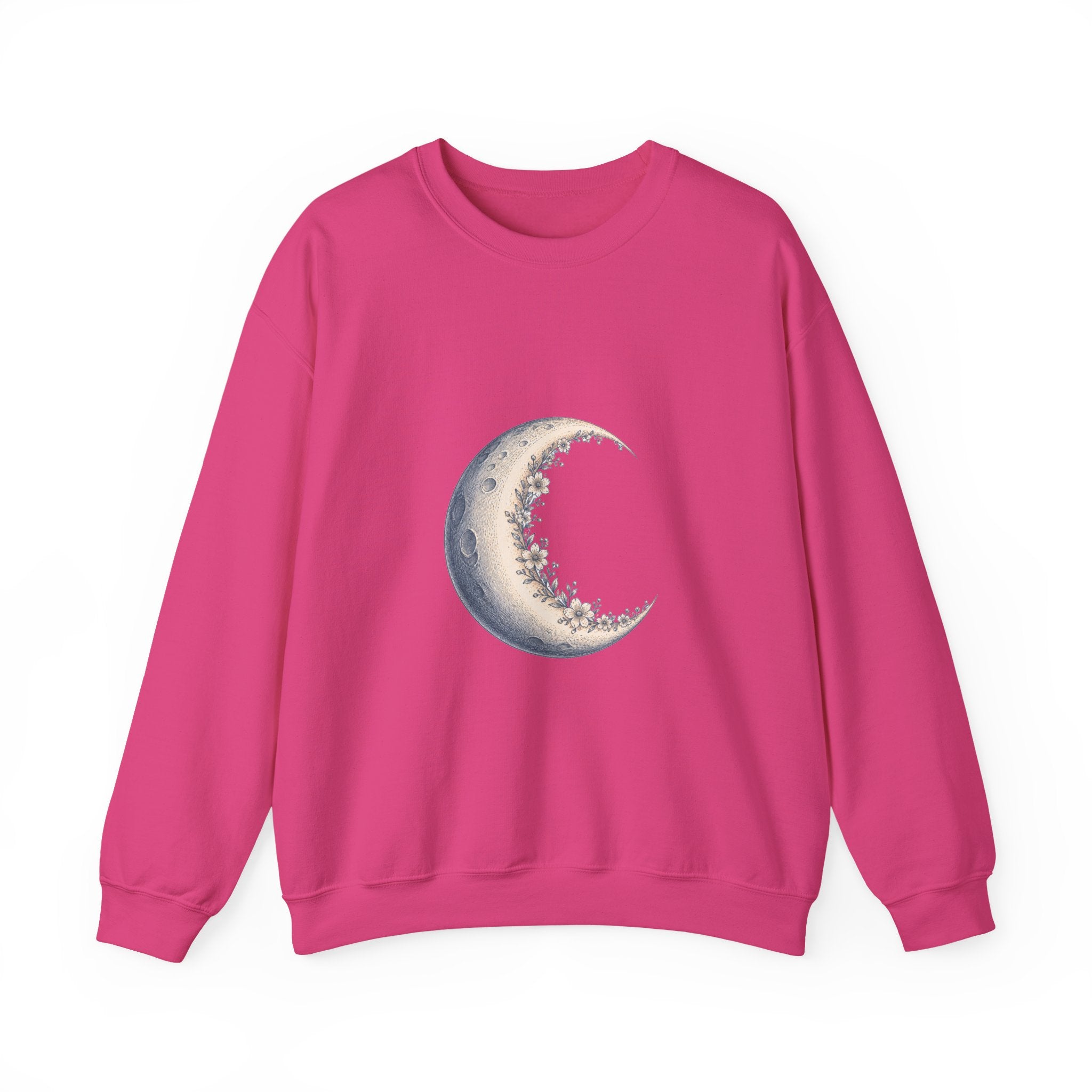 Matching Couple Sweatshirt - Waxing & Waning Moon Matching Couple Premium Fleece Sweatshirt Hand-Drawn Art His Hers Anniversary Gift - Design A
