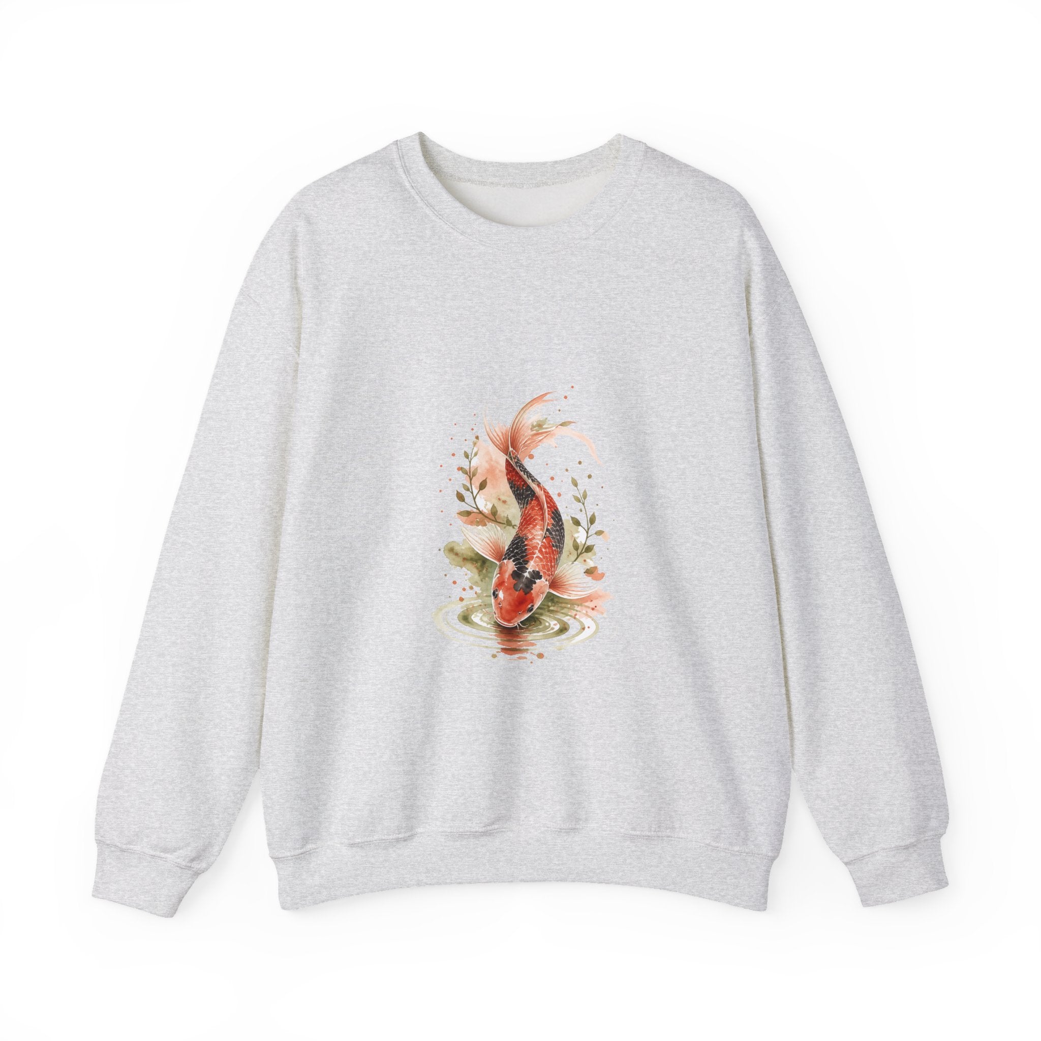 Matching Couple Sweatshirt - Koi Fish Yin Yang Matching Couple Comfort Colors Crew Watercolor Art His Hers Birthday Gift - Design B