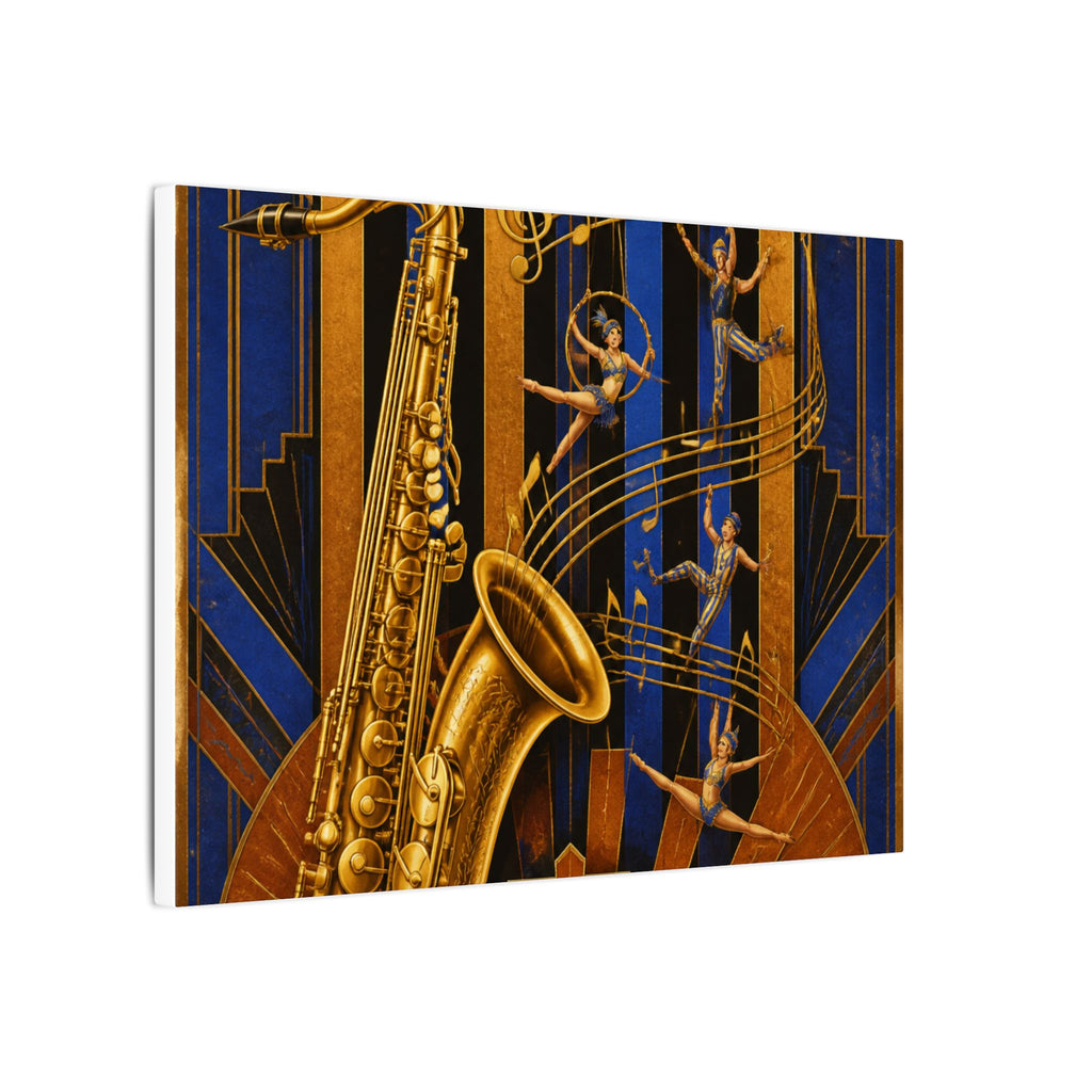Saxophone Music Circus Wall Art Canvas 16×20 Art Deco Entryway Decor Maximalist Print