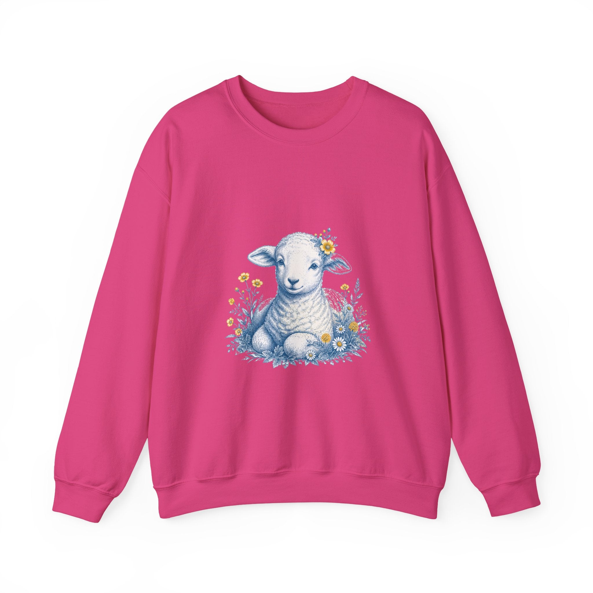 Matching Couple Sweatshirt - Lion & Lamb Matching Couple Comfort Colors Crew Vintage Art His Hers Honeymoon Gift - Design B