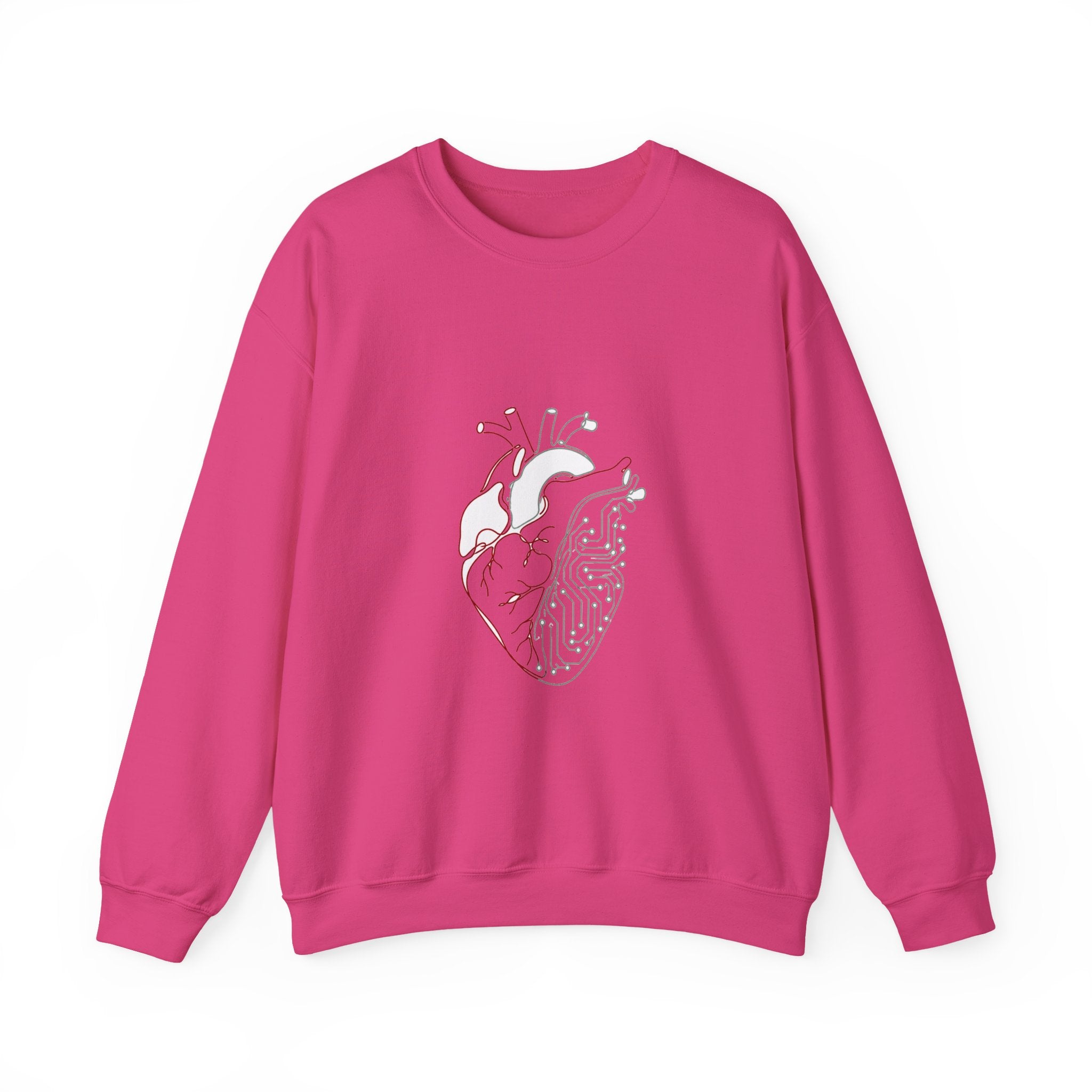 Matching Couple Sweatshirt - Robot & Heart Matching Couple Premium Fleece Sweatshirt Minimalist Art His Hers Christmas Gift - Design B