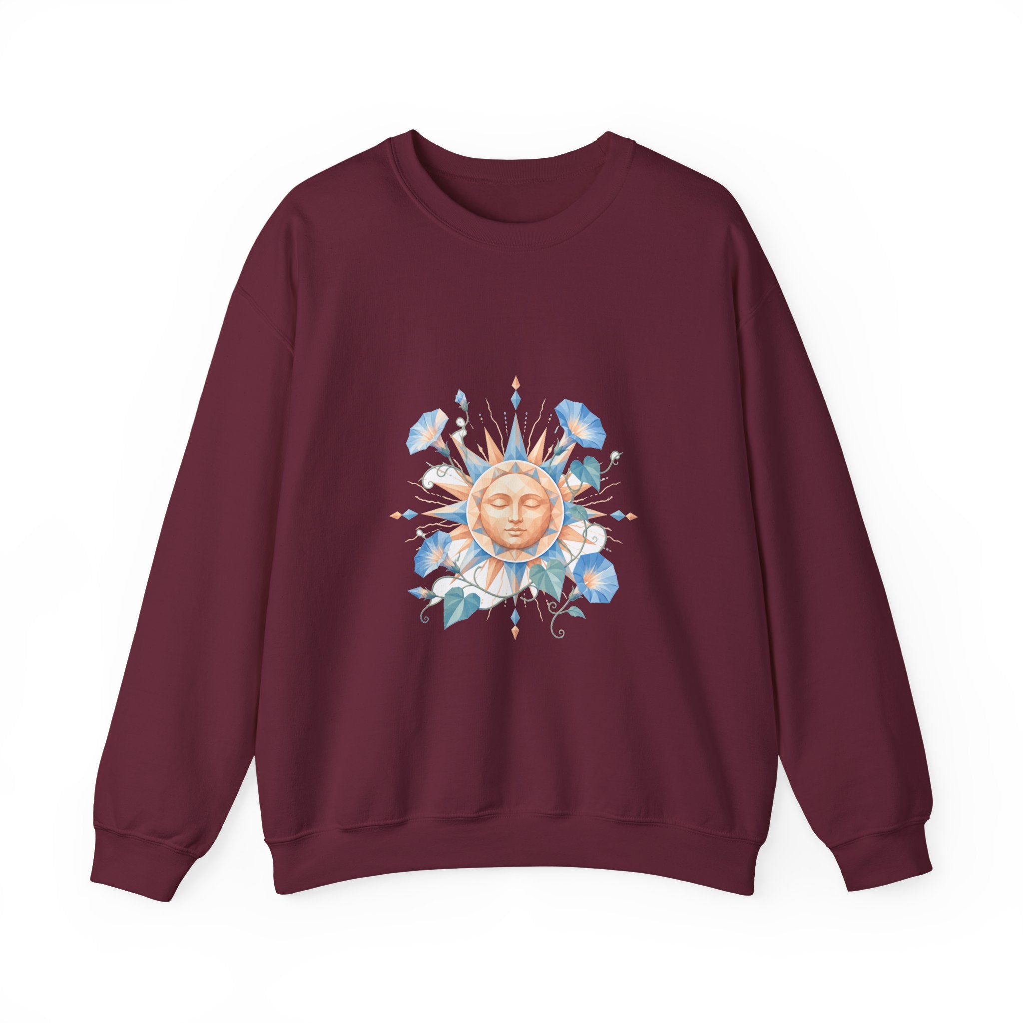 Matching Couple Sweatshirt - Sun & Moon Matching Couple Premium Fleece Sweatshirt Geometric Art His Hers Love Gift - Design B
