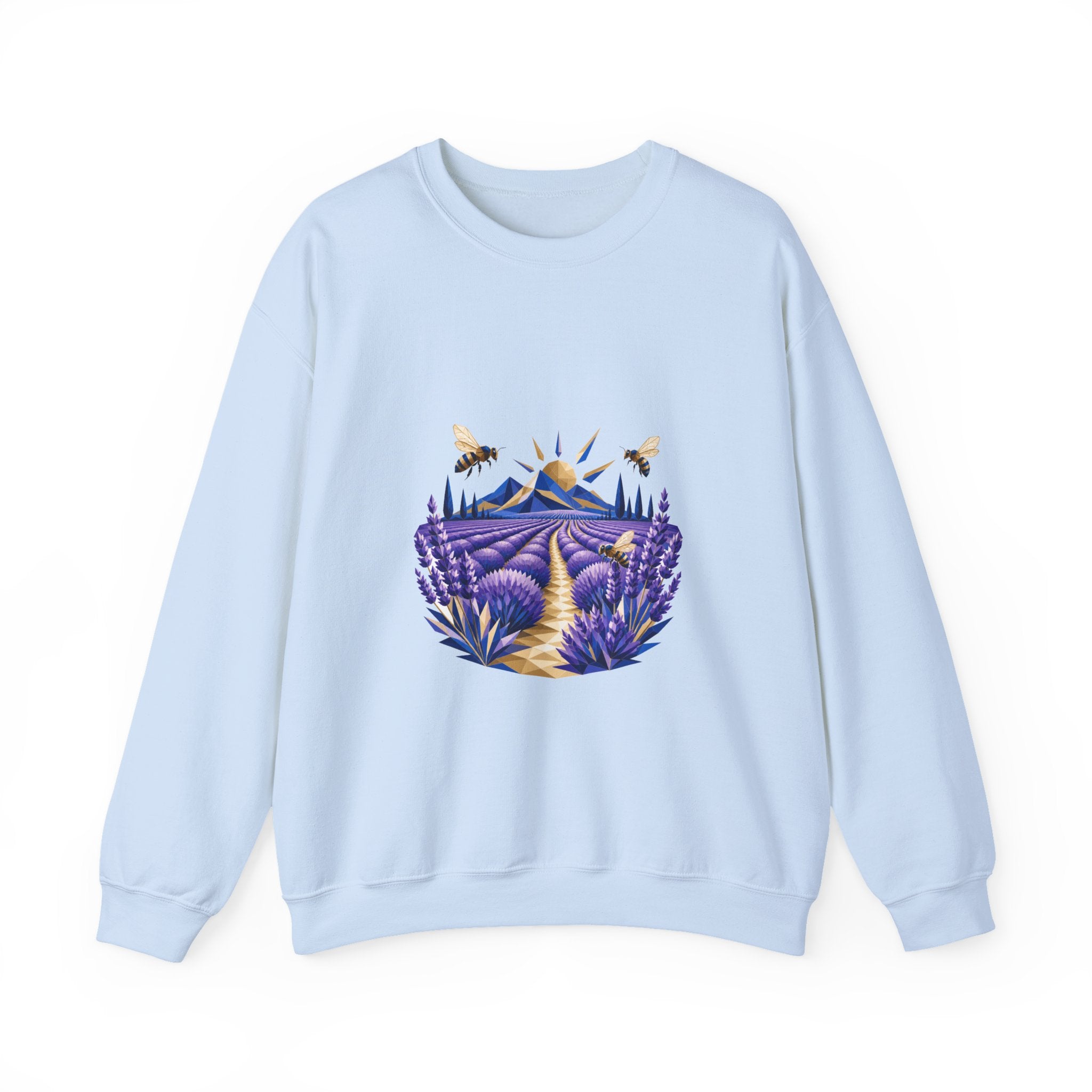 Matching Couple Sweatshirt - Lavender Fields & Canyon Matching Couple Comfort Colors Crew Geometric Art His Hers Love Gift - Design A