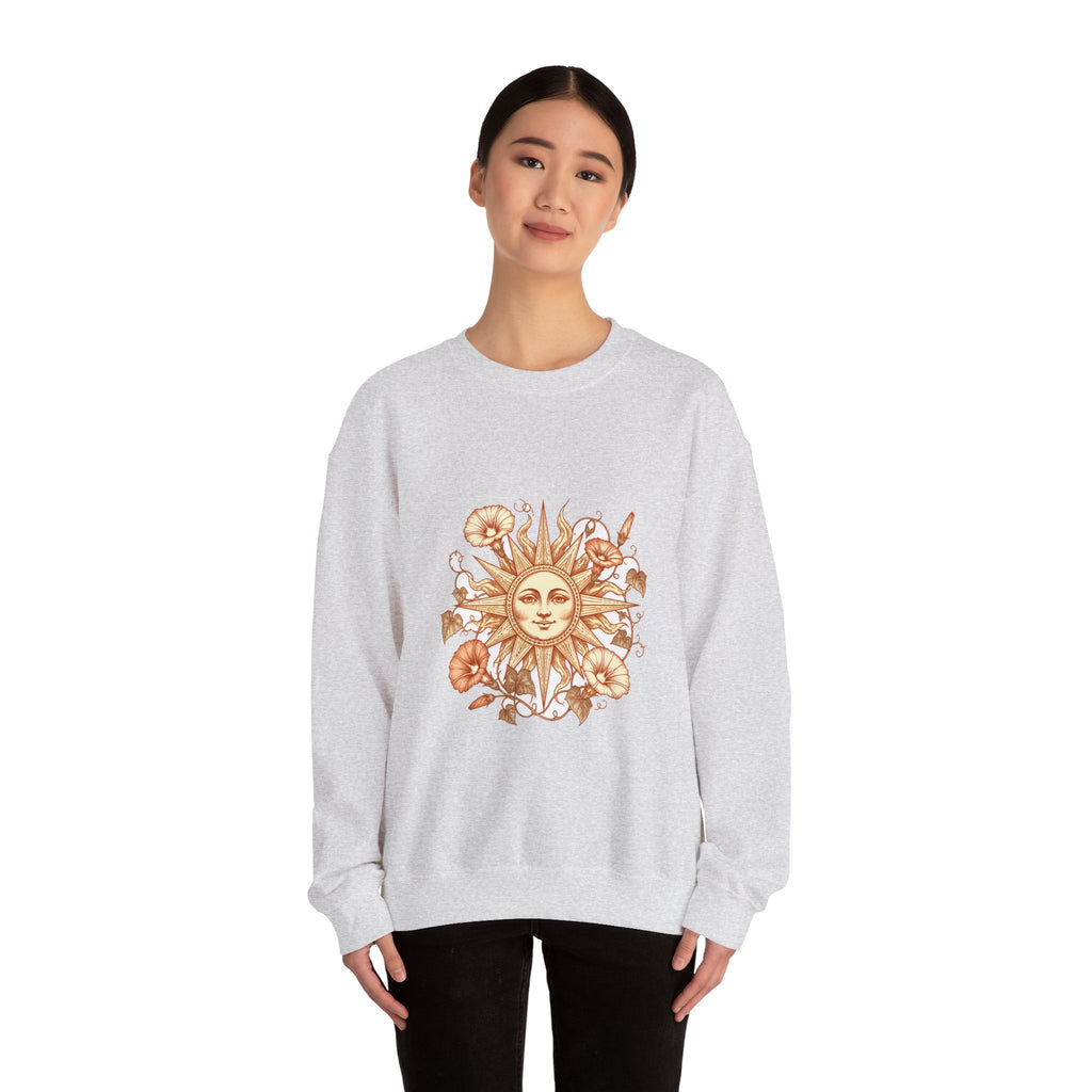 Matching Couple Sweatshirt - Sun & Moon Matching Couple Comfort Colors Crew Hand-Drawn Art His Hers Anniversary Gift - Design B