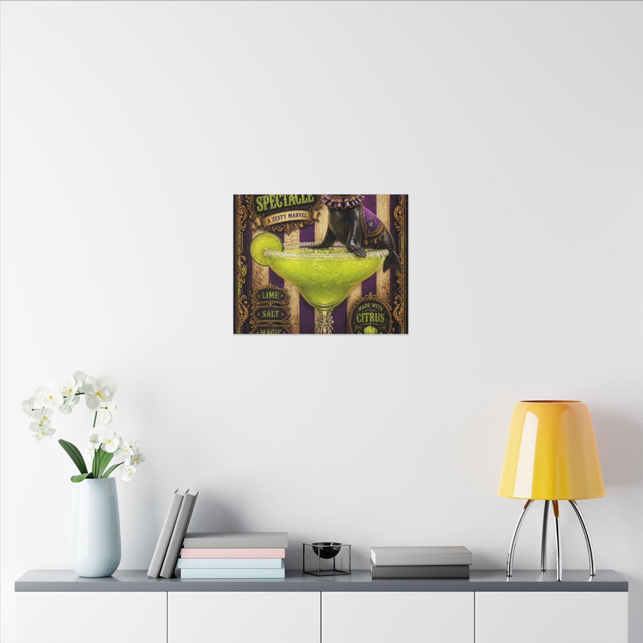 Margarita Balancing Seal Wall Art Canvas 16×20 Baroque Home Office Decor Maximalist Print