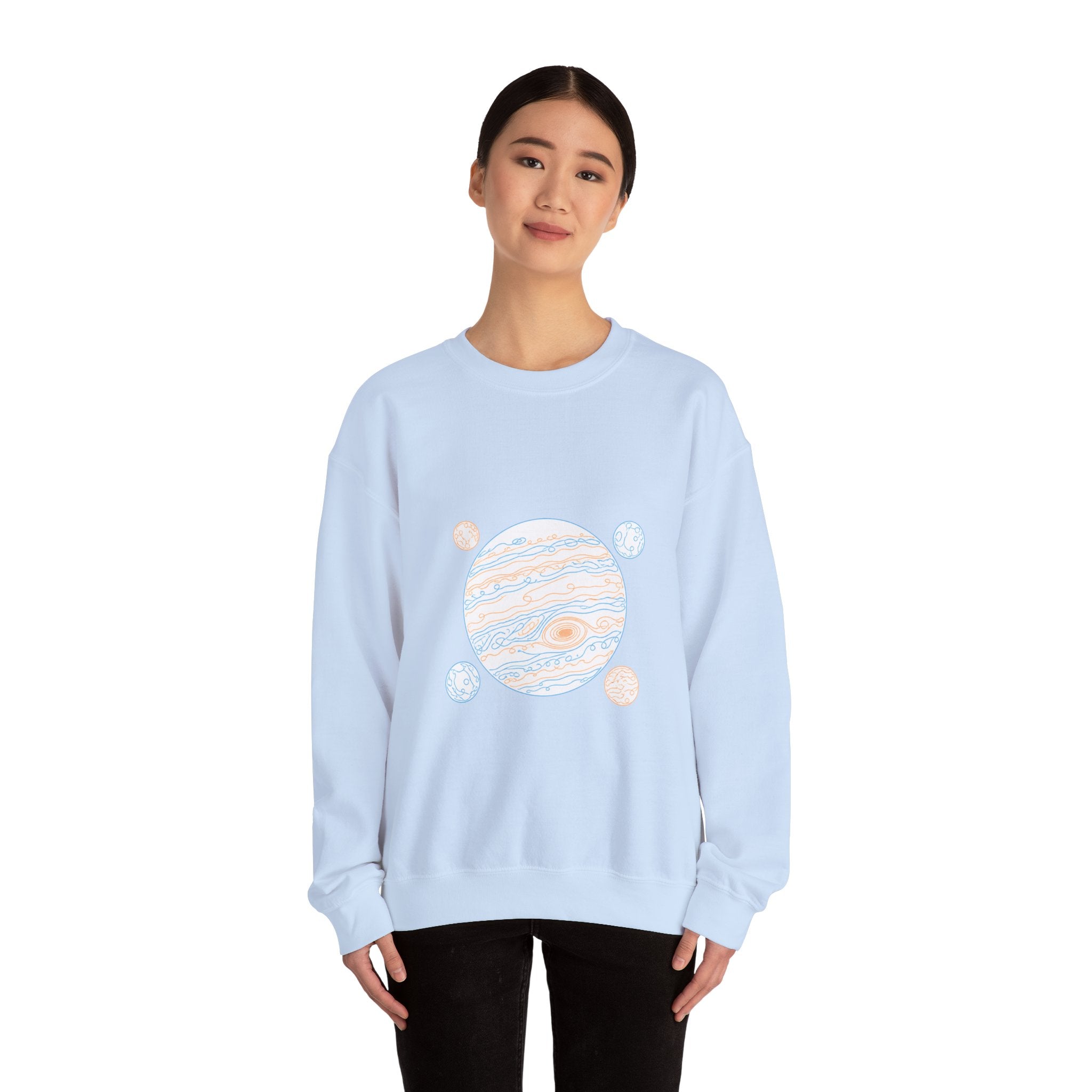 Matching Couple Sweatshirt - Saturn & Jupiter Matching Couple Premium Fleece Sweatshirt Minimalist Art His Hers Christmas Gift - Design B