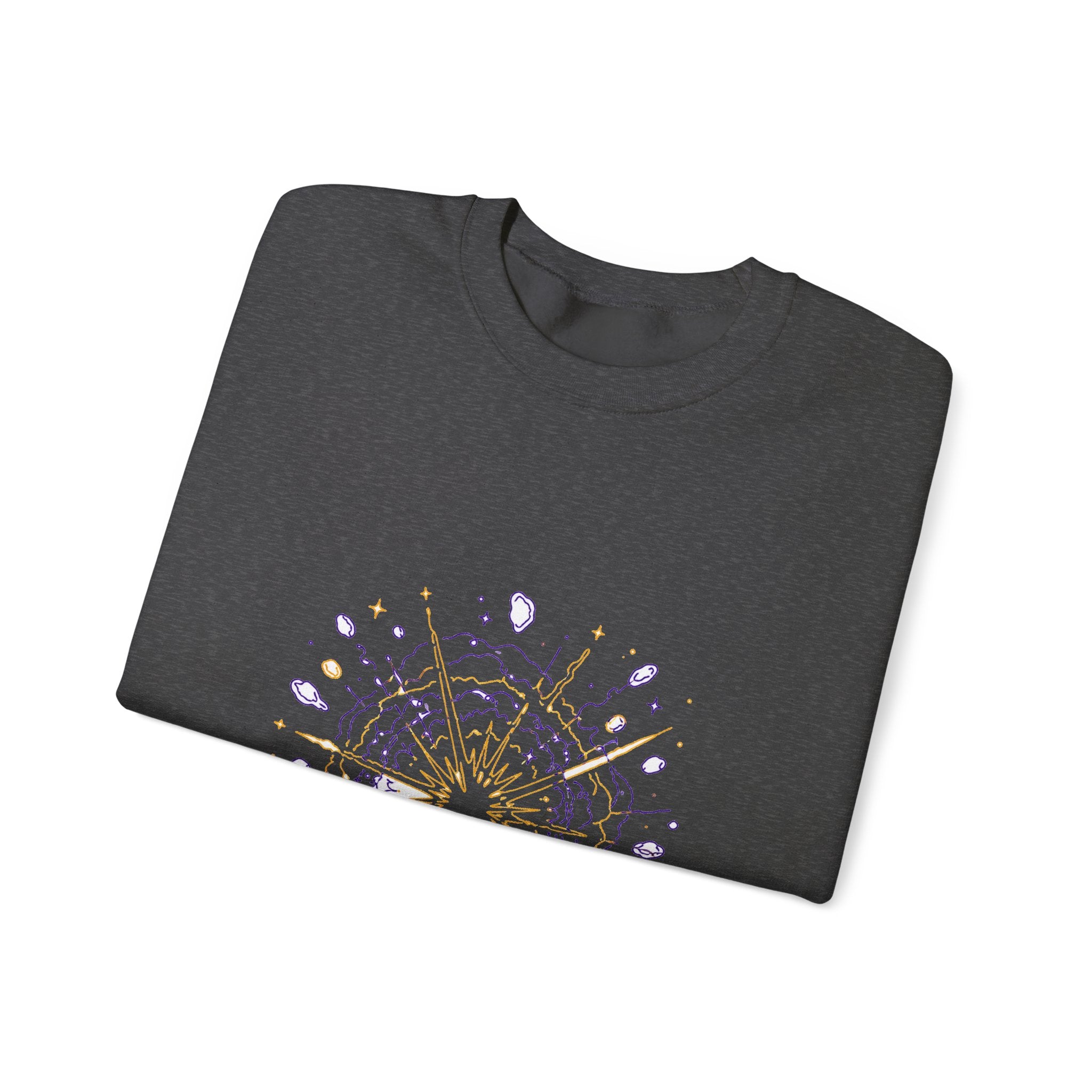 Matching Couple Sweatshirt - Galaxy & Supernova Matching Couple Crewneck Sweatshirt Minimalist Art His Hers Valentine Gift - Design B