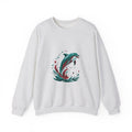 Matching Couple Sweatshirt - Shark & Dolphin Matching Couple Comfort Colors Crew Geometric Art His Hers Love Gift - Design B