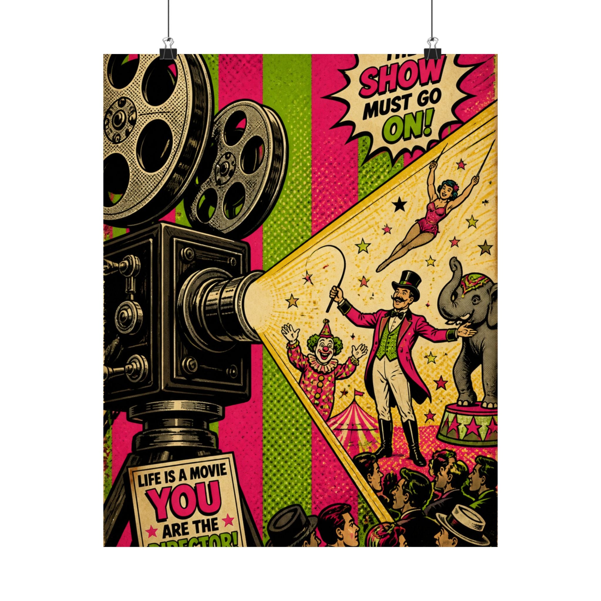 Film Camera Projector Show Wall Art Poster 18×24 Pop Art Living Room Decor Maximalist Print