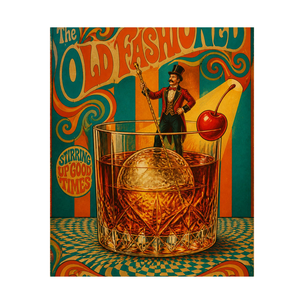 Old Fashioned Ringmaster Wall Art Poster 24×36 Psychedelic Dining Room Decor Maximalist Print