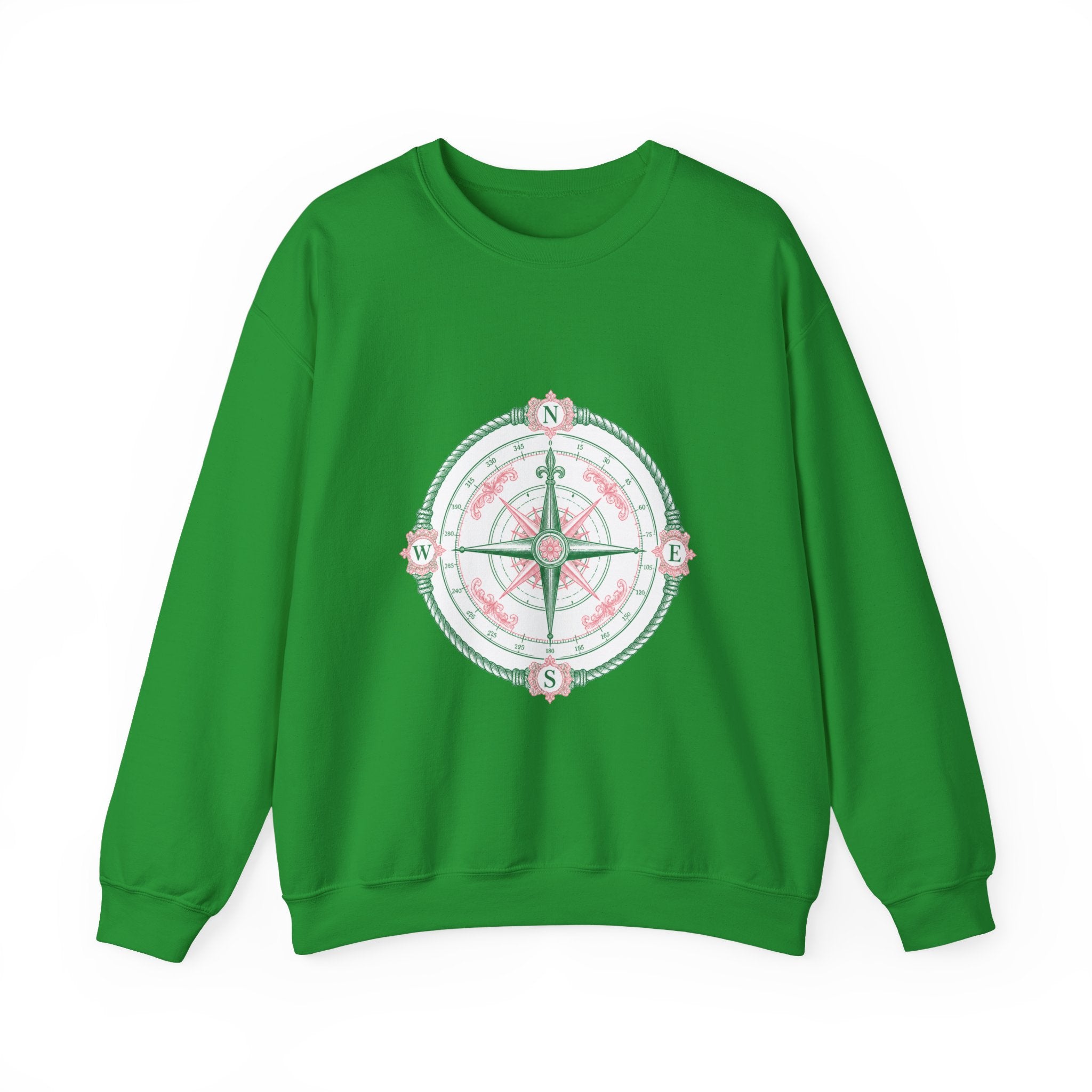 Matching Couple Sweatshirt - Compass North & South Matching Couple Premium Fleece Sweatshirt Vintage Art His Hers Honeymoon Gift - Design A