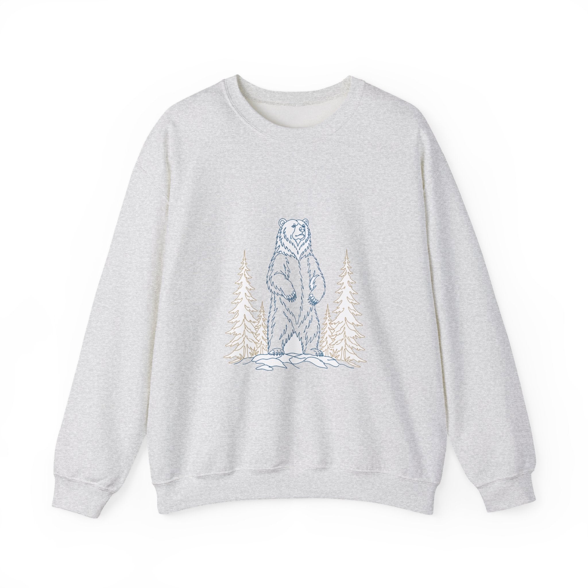 Matching Couple Sweatshirt - Bear & Deer Matching Couple Premium Fleece Sweatshirt Minimalist Art His Hers Christmas Gift - Design A