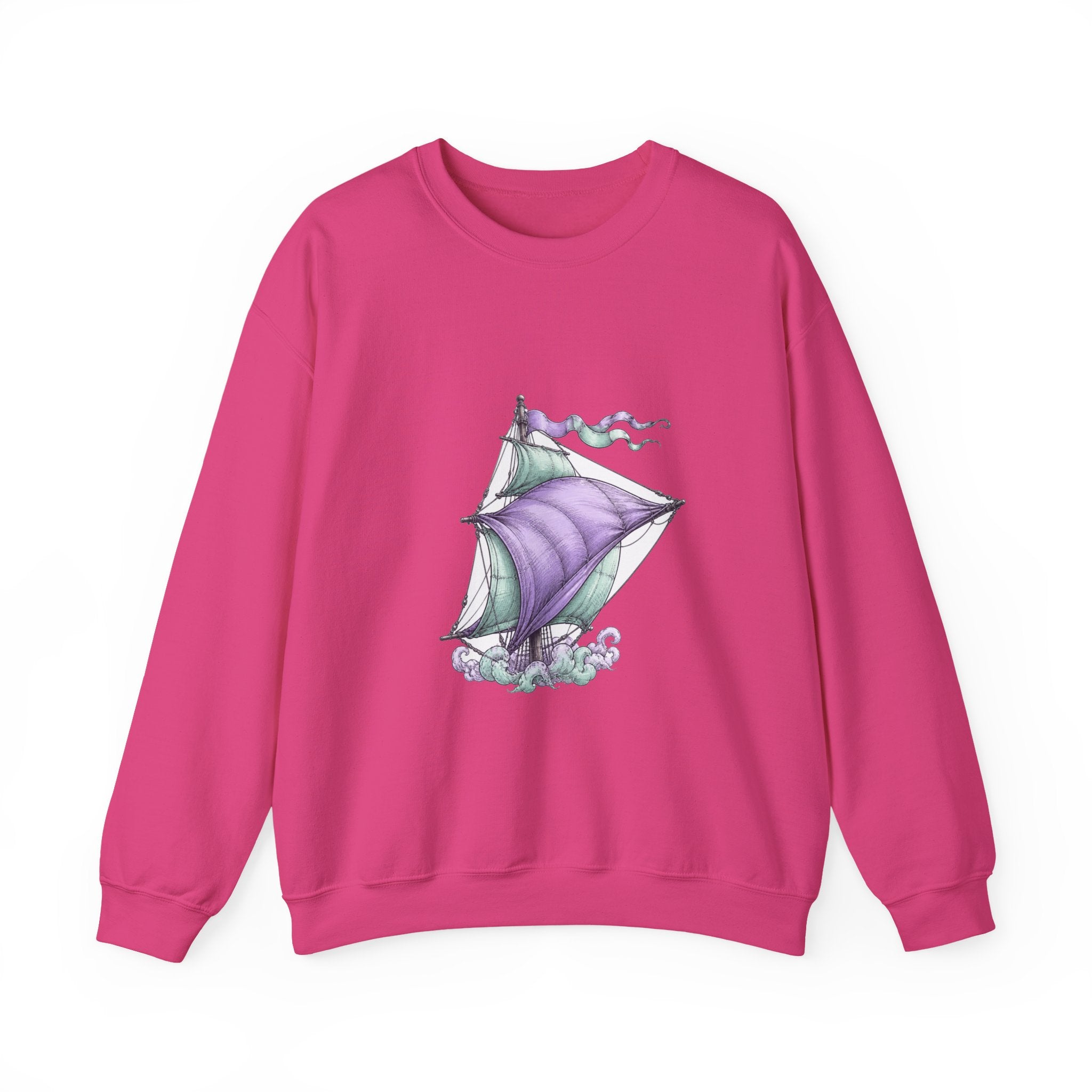Matching Couple Sweatshirt - Anchor & Sail Matching Couple Premium Fleece Sweatshirt Hand-Drawn Art His Hers Anniversary Gift - Design B
