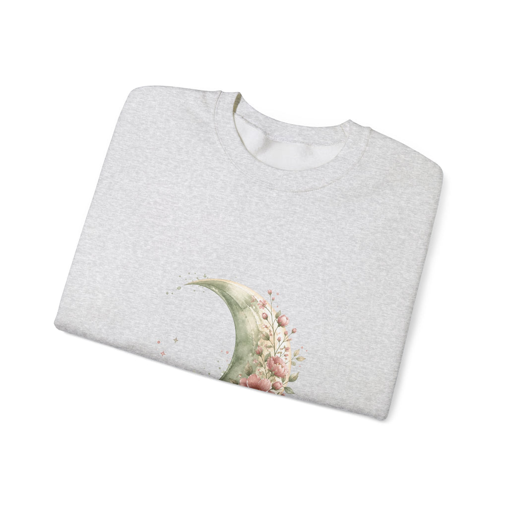 Matching Couple Sweatshirt - Waxing & Waning Moon Matching Couple Crewneck Sweatshirt Watercolor Art His Hers Engagement Gift - Design A