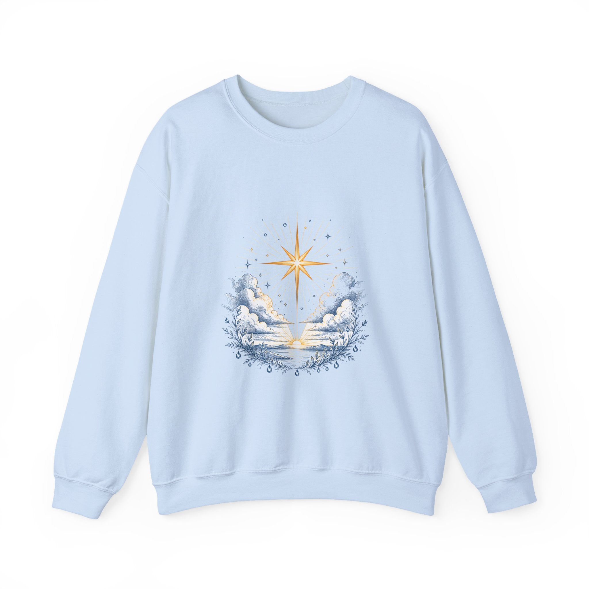 Matching Couple Sweatshirt - Evening & Morning Star Matching Couple Premium Fleece Sweatshirt Hand-Drawn Art His Hers Anniversary Gift - Design B