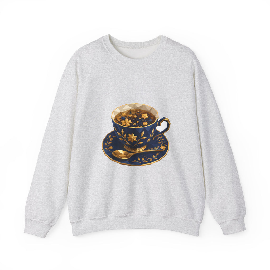 Matching Couple Sweatshirt - Coffee & Tea Matching Couple Comfort Colors Crew Geometric Art His Hers Love Gift - Design B