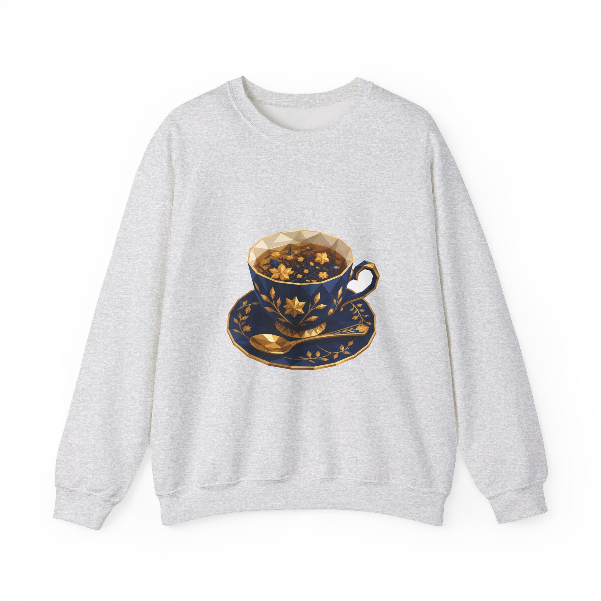 Matching Couple Sweatshirt - Coffee & Tea Matching Couple Comfort Colors Crew Geometric Art His Hers Love Gift - Design B