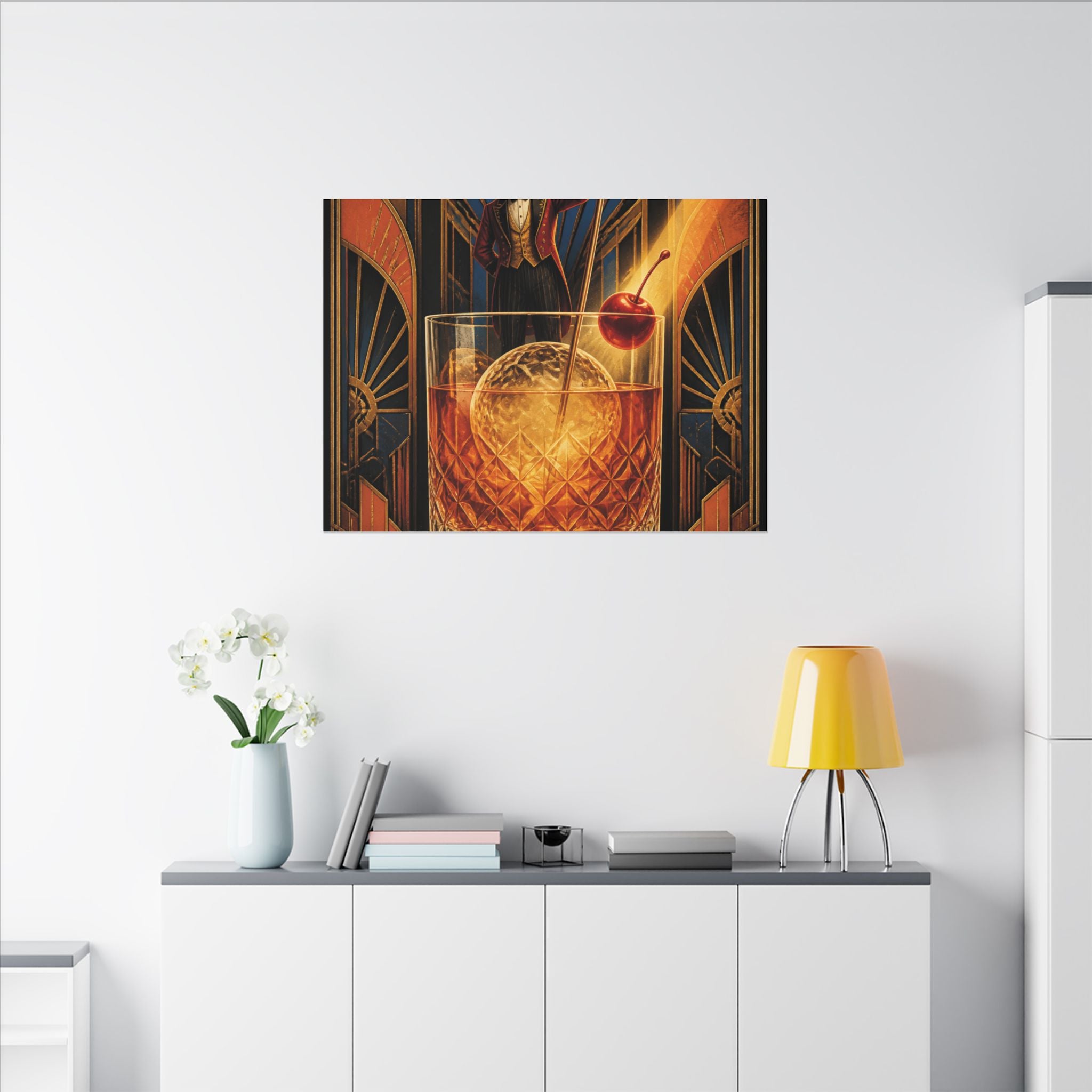 Old Fashioned Ringmaster Wall Art Canvas 24×36 Art Deco Bar Area Decor Maximalist Print