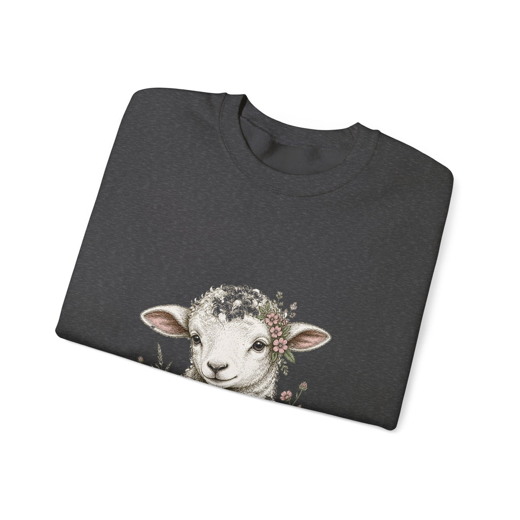 Matching Couple Sweatshirt - Lion & Lamb Matching Couple Premium Fleece Sweatshirt Hand-Drawn Art His Hers Anniversary Gift - Design B