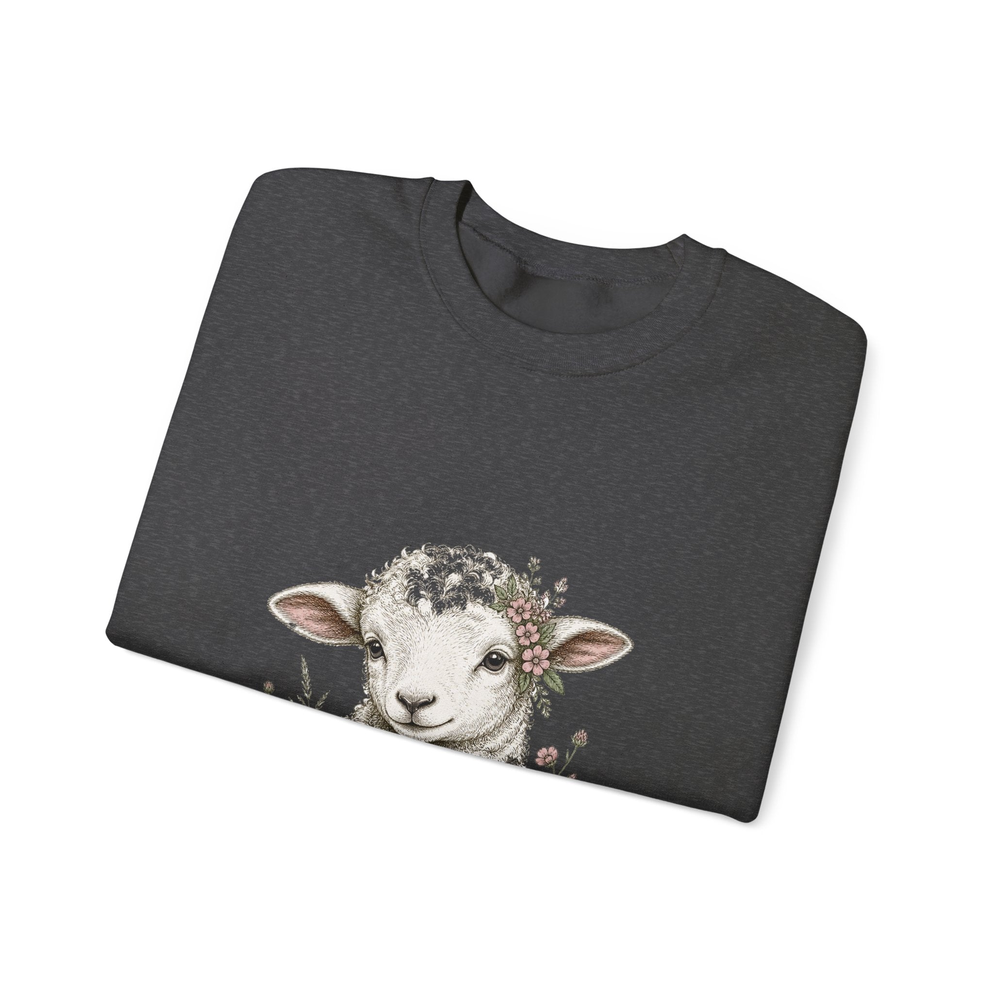 Matching Couple Sweatshirt - Lion & Lamb Matching Couple Premium Fleece Sweatshirt Hand-Drawn Art His Hers Anniversary Gift - Design B