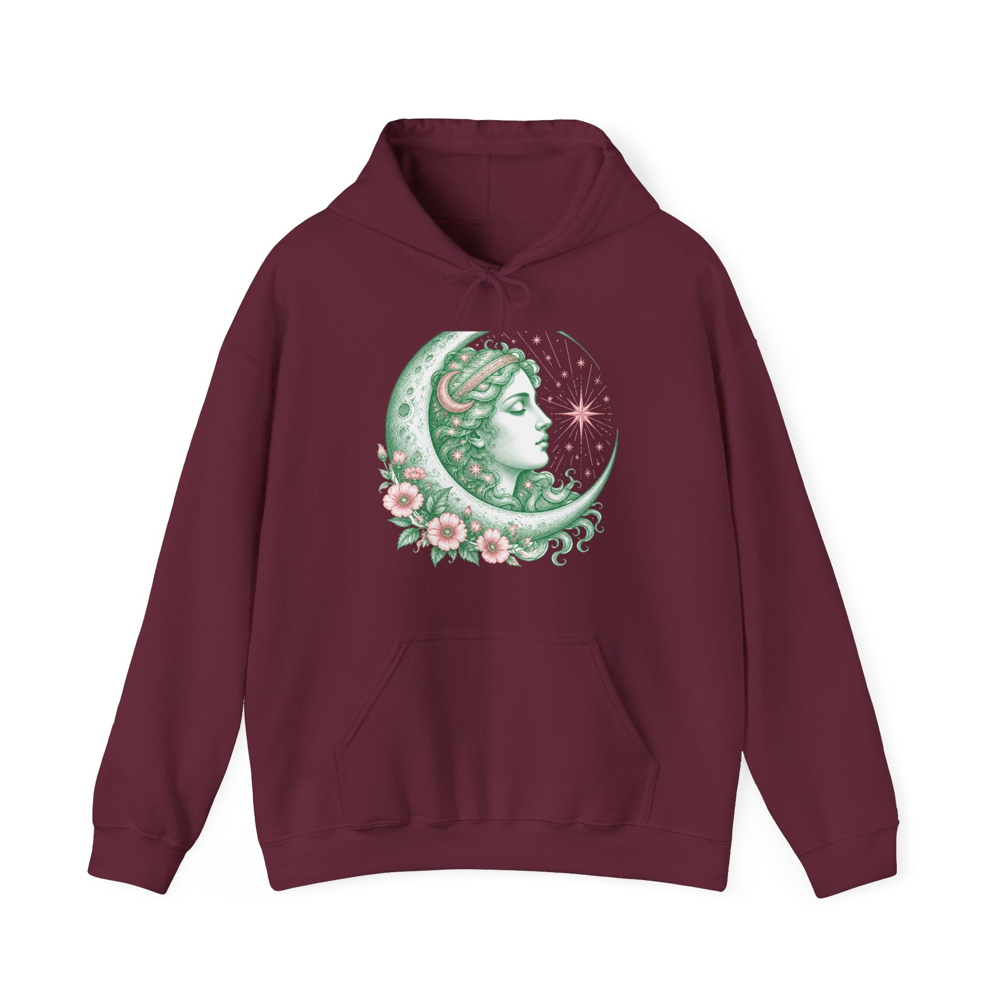 Matching Couple Sweatshirt - Helios & Selene Matching Couple Hooded Sweatshirt Vintage Art His Hers Wedding Gift - Design B
