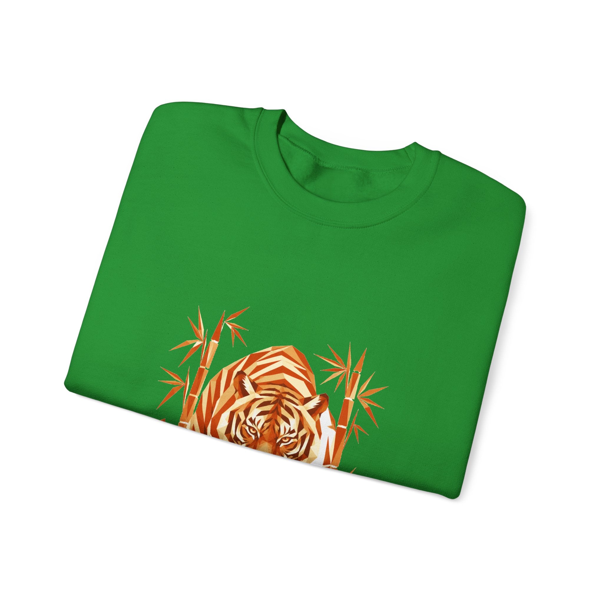 Matching Couple Sweatshirt - Tiger & Crane Matching Couple Premium Fleece Sweatshirt Geometric Art His Hers Love Gift - Design A
