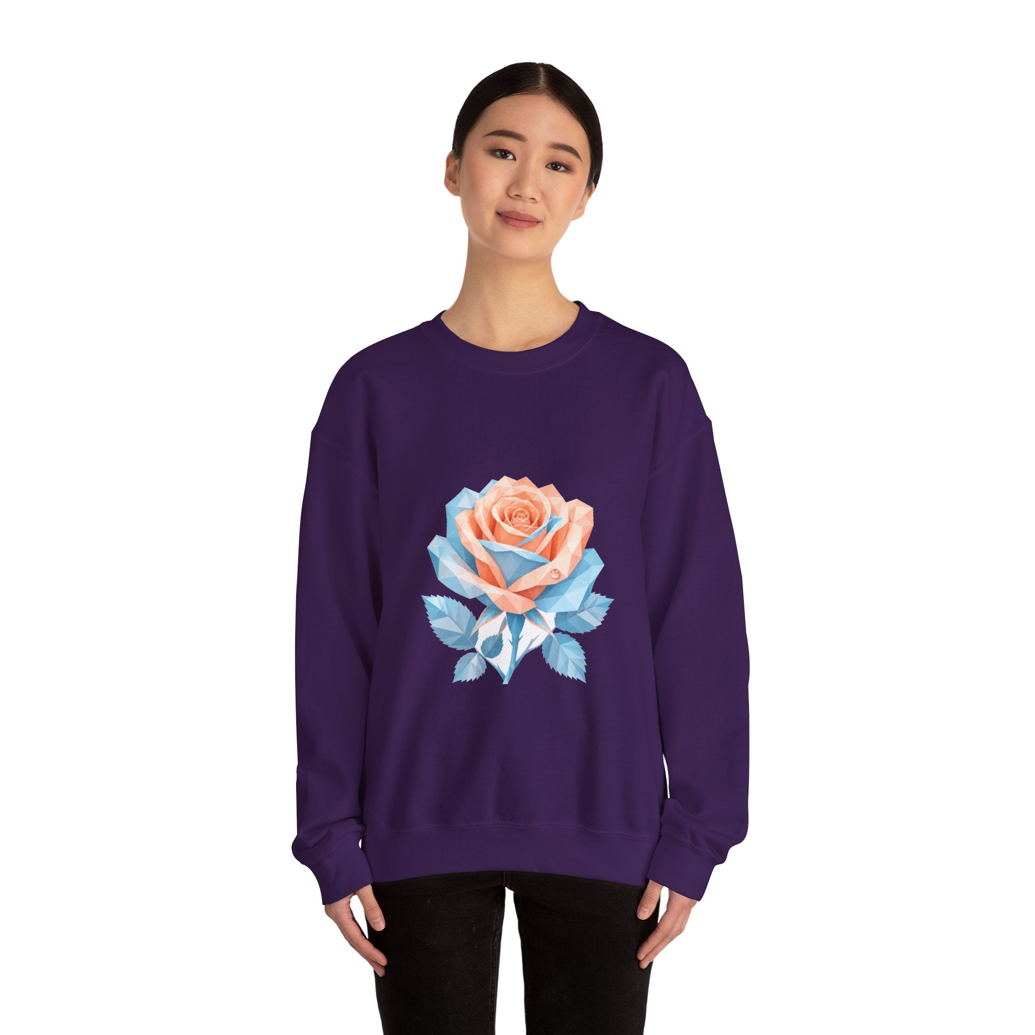 Matching Couple Sweatshirt - Rose & Thorn Matching Couple Comfort Colors Crew Geometric Art His Hers Love Gift - Design A